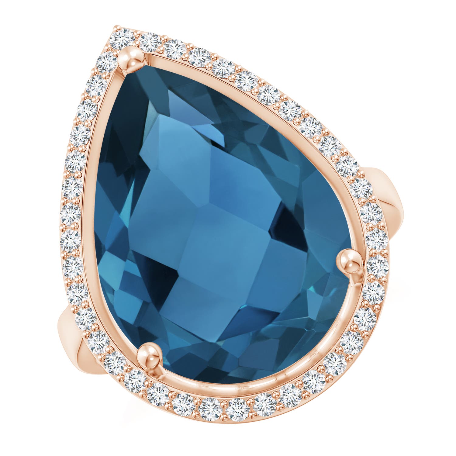 AA - London Blue Topaz / 12.92 CT / 14 KT Rose Gold