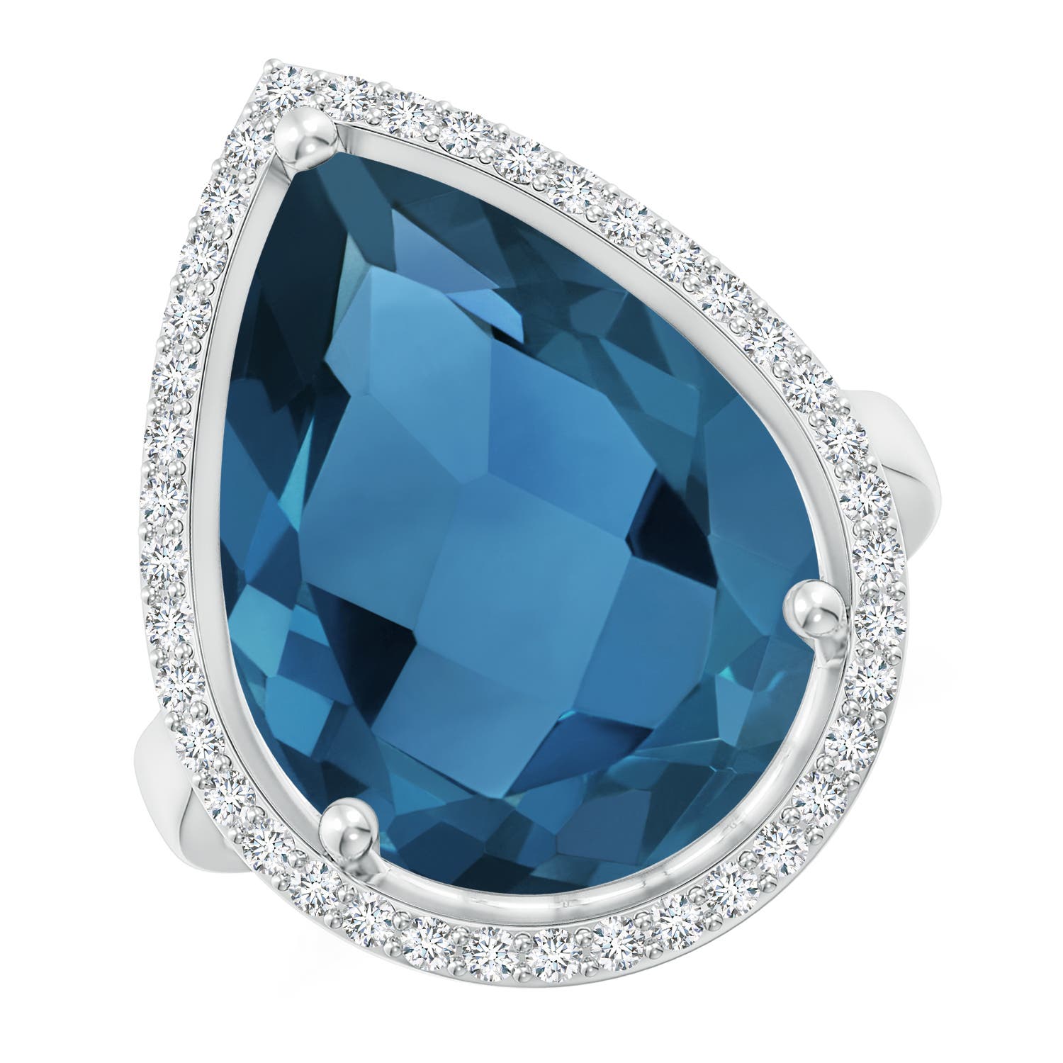 AA - London Blue Topaz / 12.92 CT / 14 KT White Gold