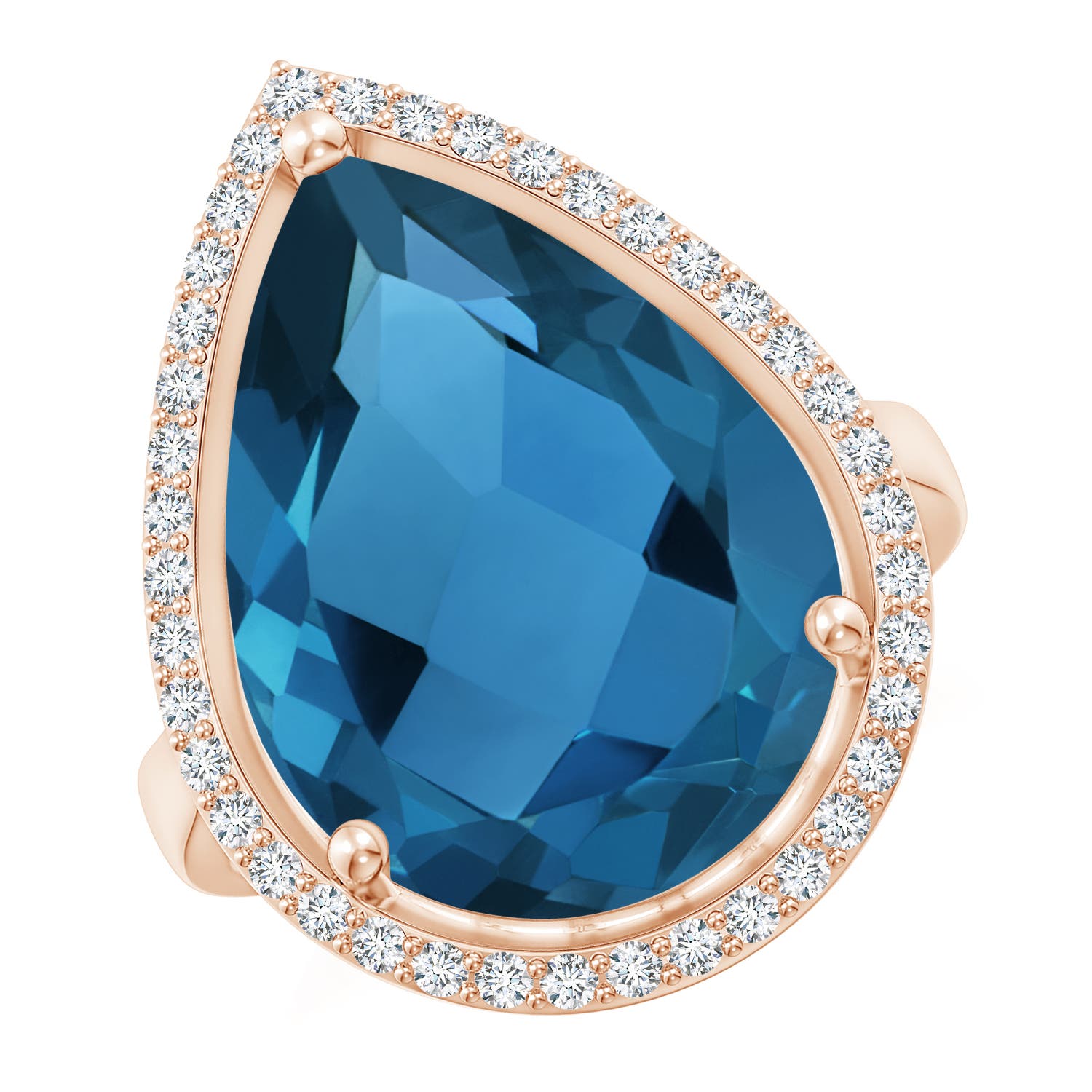 AAA - London Blue Topaz / 12.92 CT / 14 KT Rose Gold