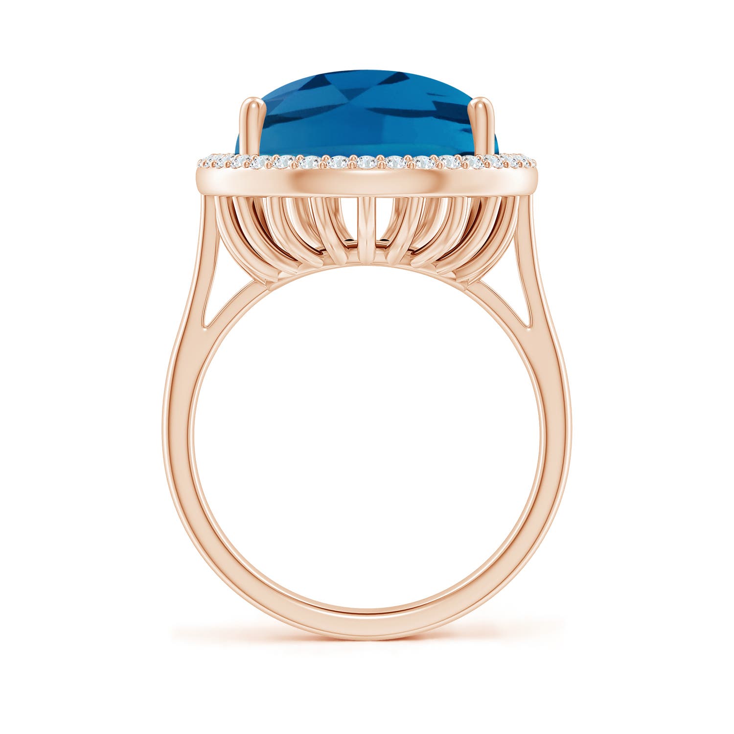 AAA - London Blue Topaz / 12.92 CT / 14 KT Rose Gold