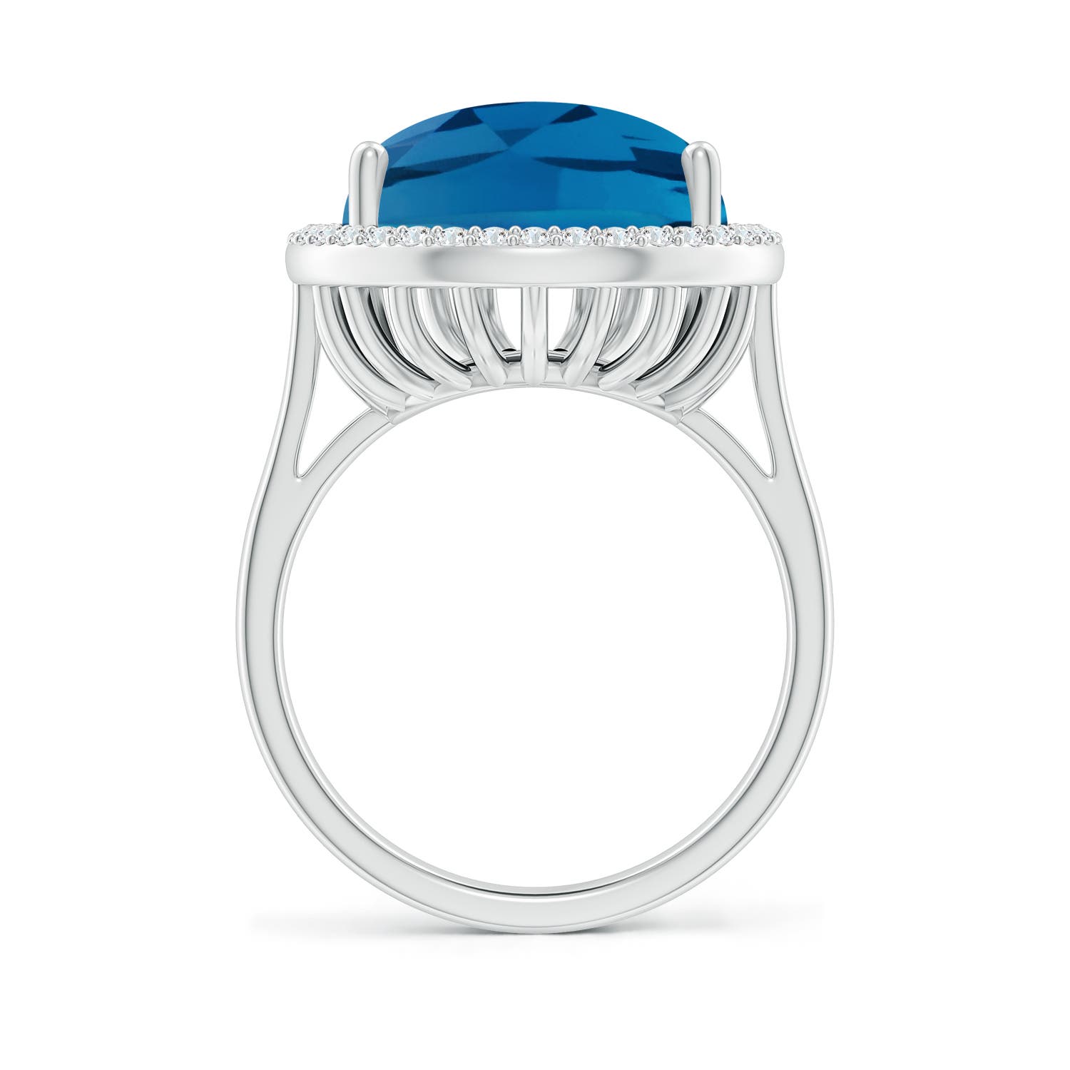 AAA - London Blue Topaz / 12.92 CT / 14 KT White Gold