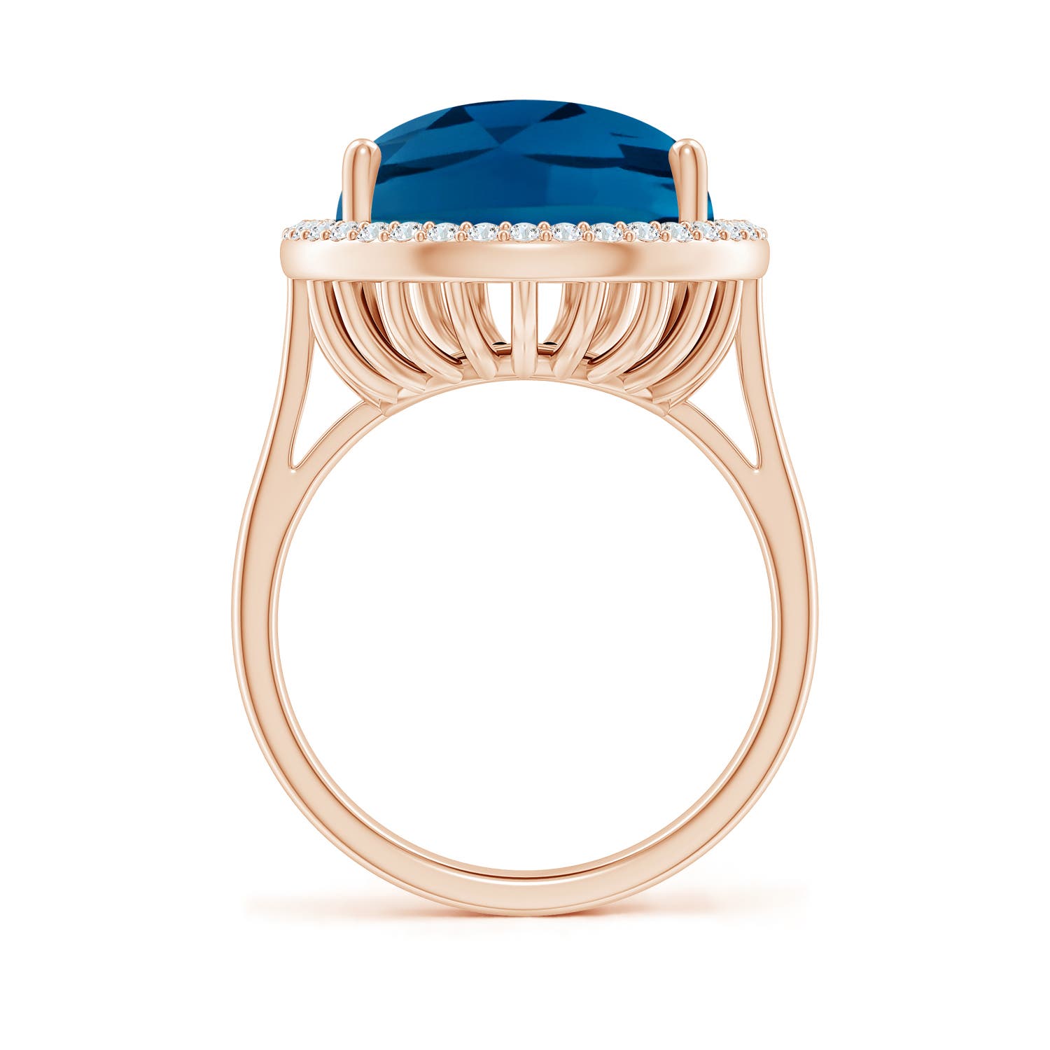 AAAA - London Blue Topaz / 12.92 CT / 14 KT Rose Gold