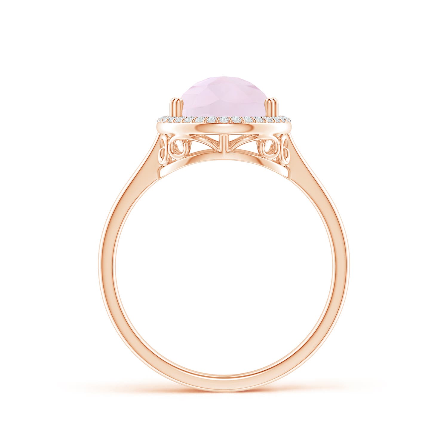 A - Rose Quartz / 3.01 CT / 14 KT Rose Gold