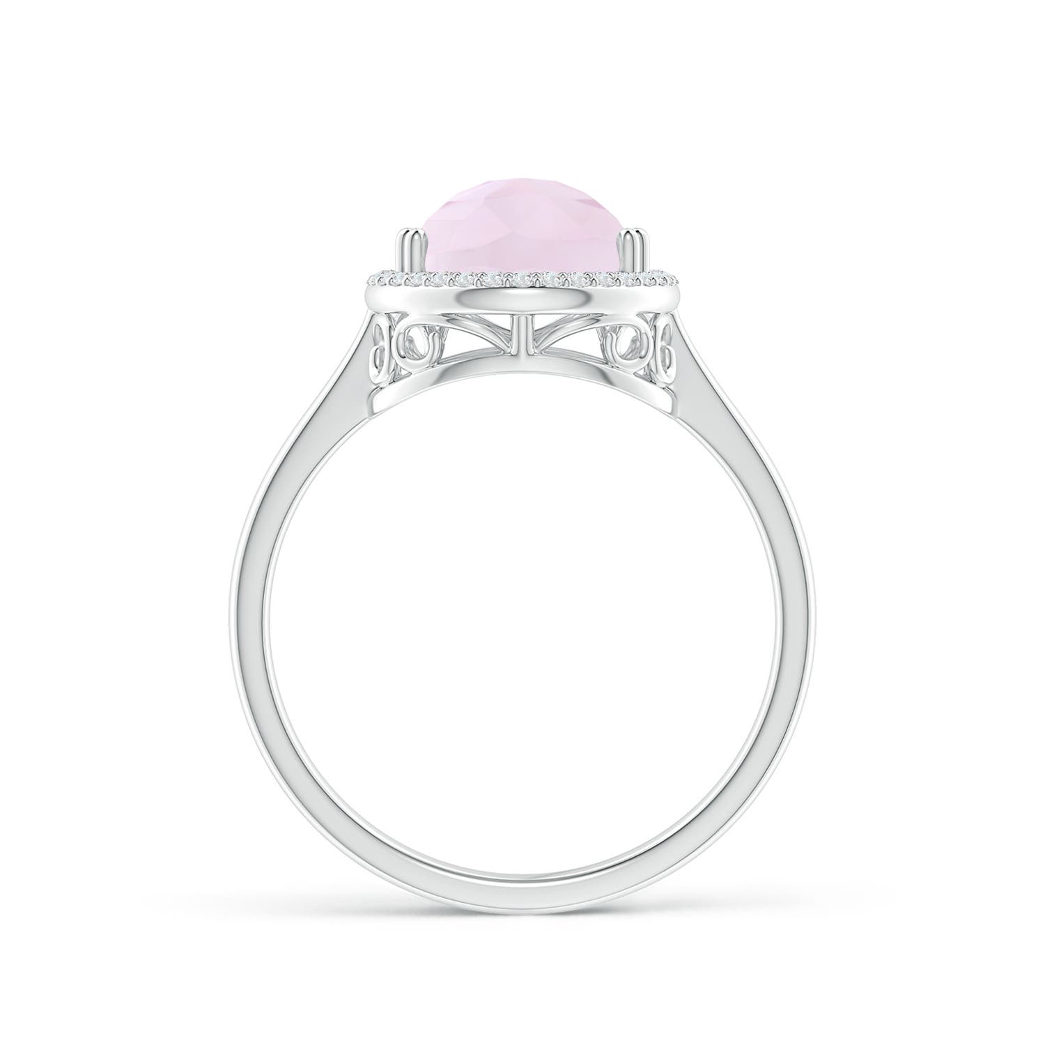 A - Rose Quartz / 3.01 CT / 14 KT White Gold