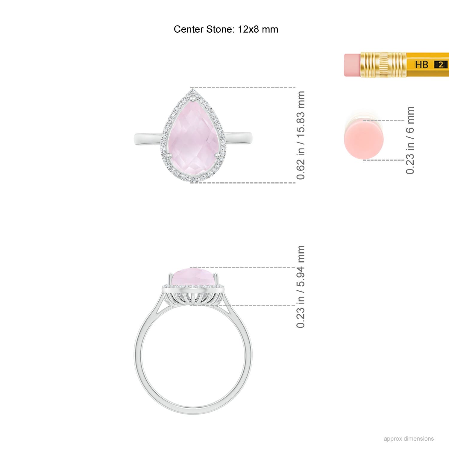 A - Rose Quartz / 3.01 CT / 14 KT White Gold