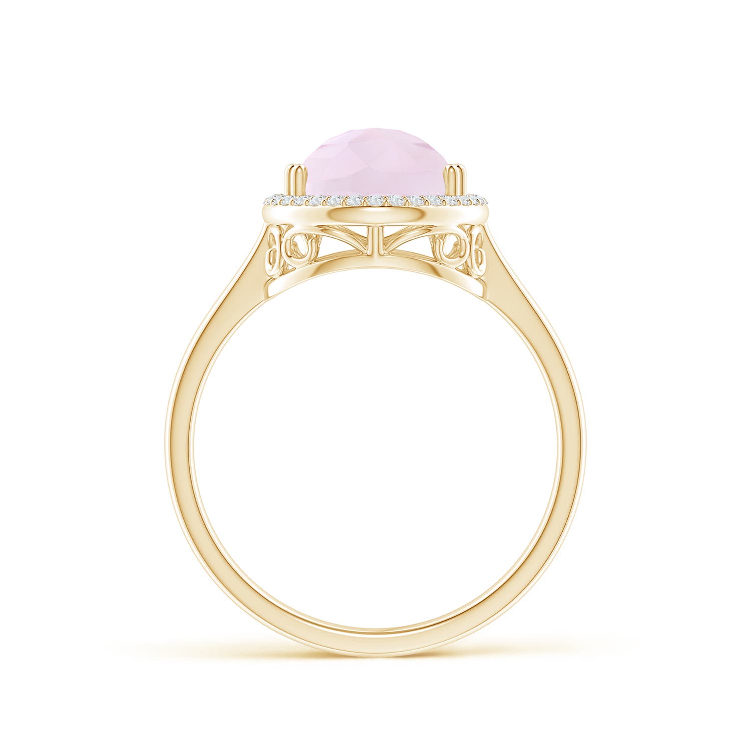 A - Rose Quartz / 3.01 CT / 14 KT Yellow Gold