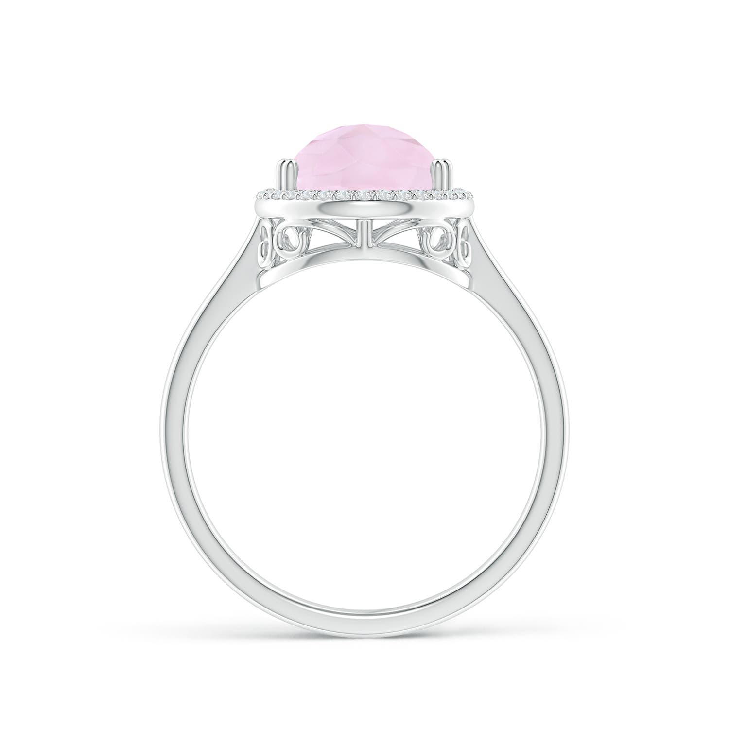 AA - Rose Quartz / 3.01 CT / 14 KT White Gold