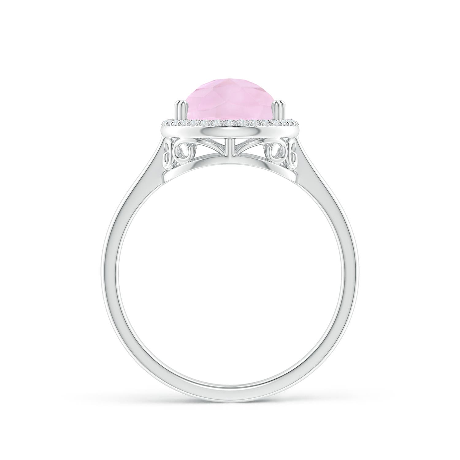 AAA - Rose Quartz / 3.01 CT / 14 KT White Gold