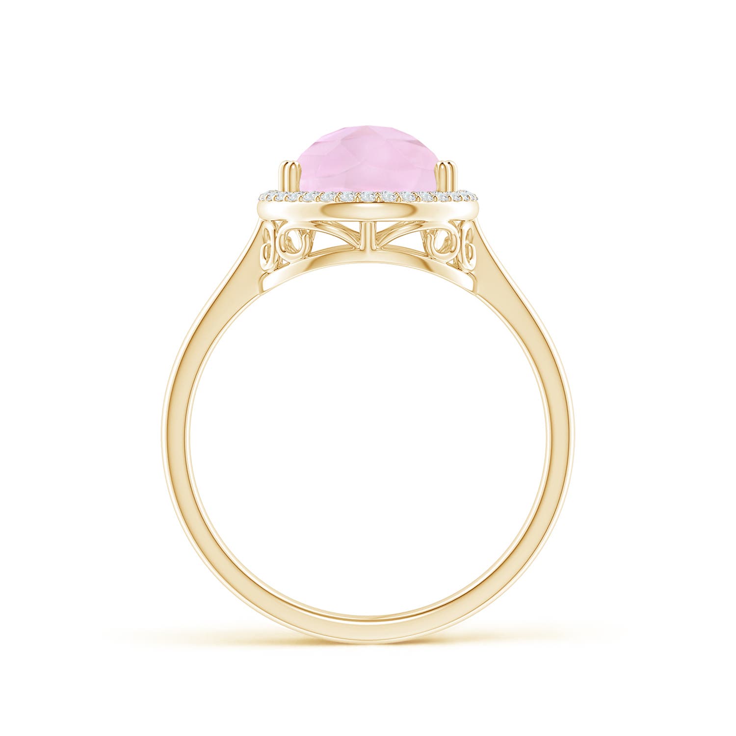 AAA - Rose Quartz / 3.01 CT / 14 KT Yellow Gold