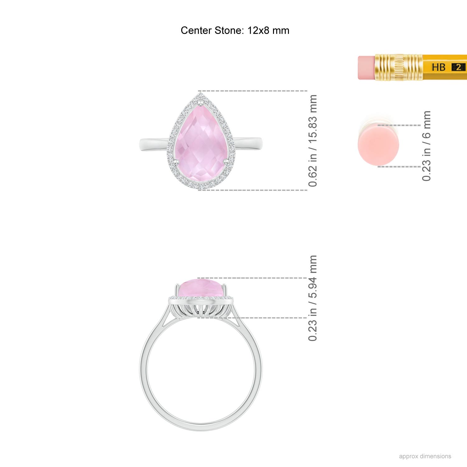 AAAA - Rose Quartz / 3.01 CT / 14 KT White Gold