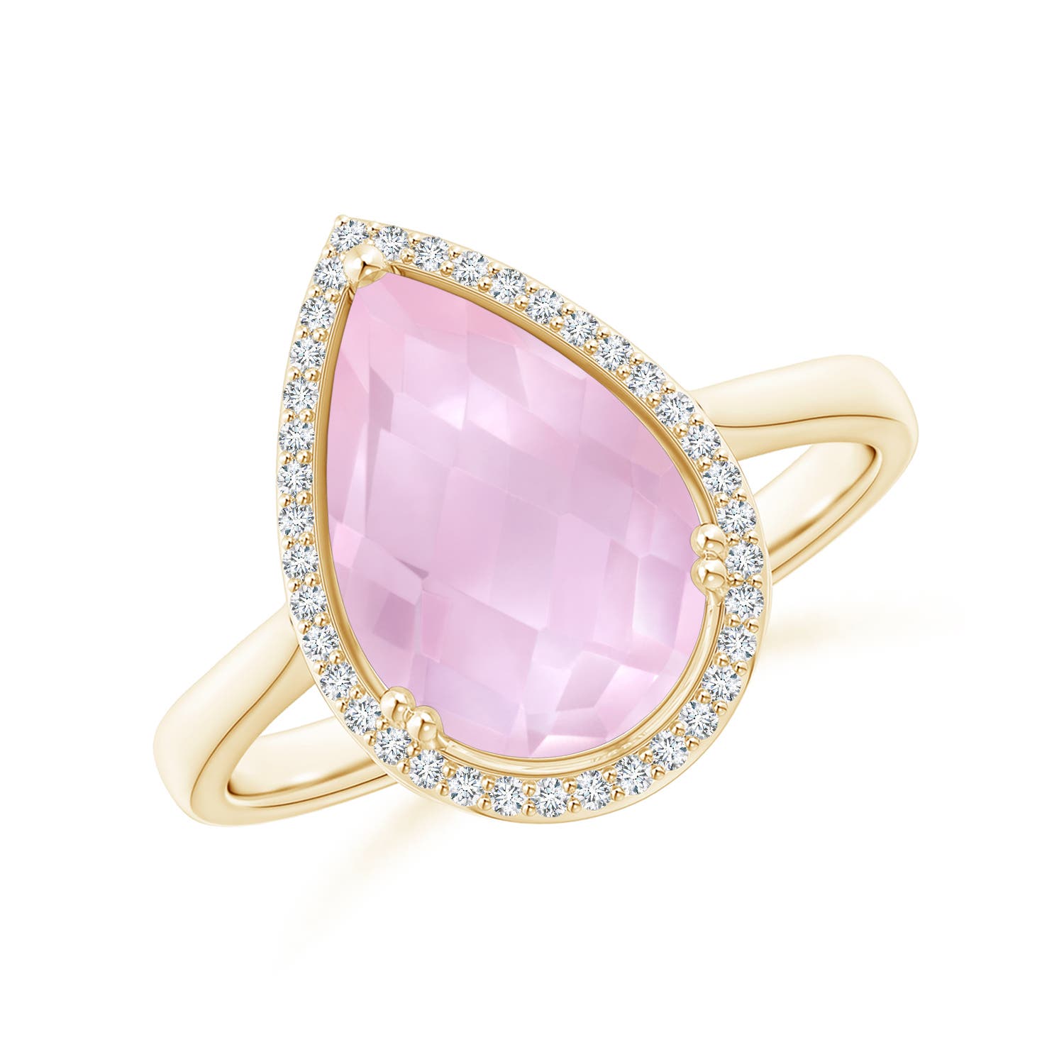 AAAA - Rose Quartz / 3.01 CT / 14 KT Yellow Gold