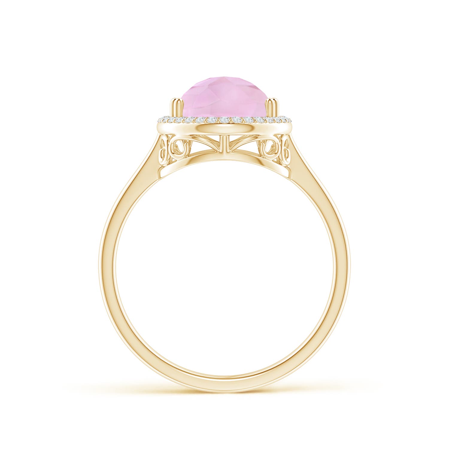 AAAA - Rose Quartz / 3.01 CT / 14 KT Yellow Gold