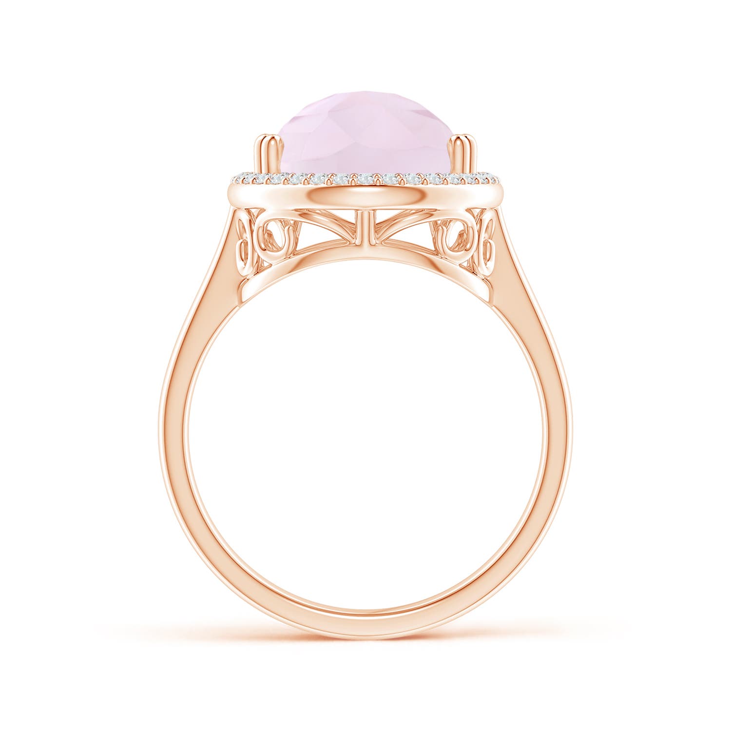 A - Rose Quartz / 5.7 CT / 14 KT Rose Gold