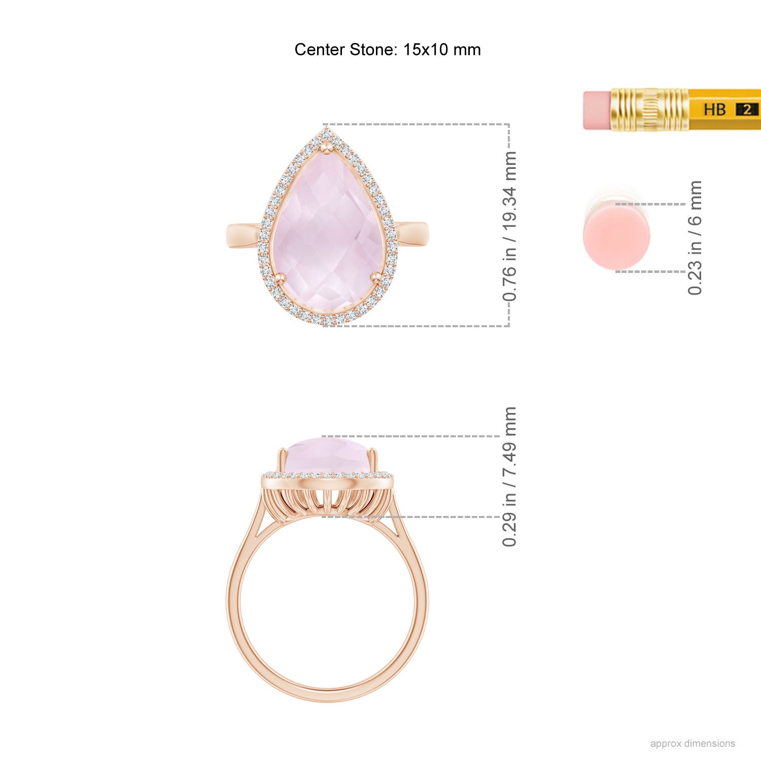 A - Rose Quartz / 5.7 CT / 14 KT Rose Gold