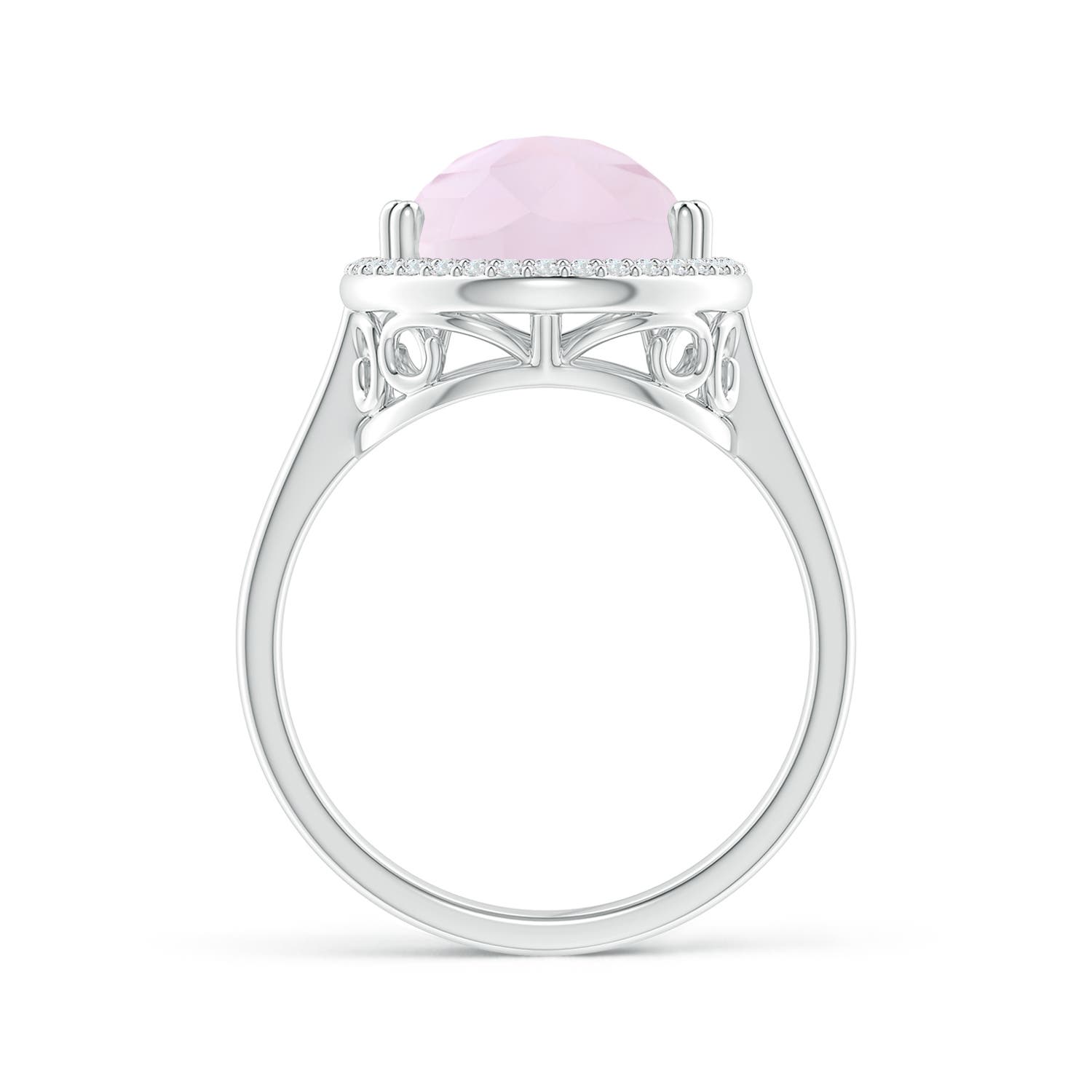 A - Rose Quartz / 5.7 CT / 14 KT White Gold