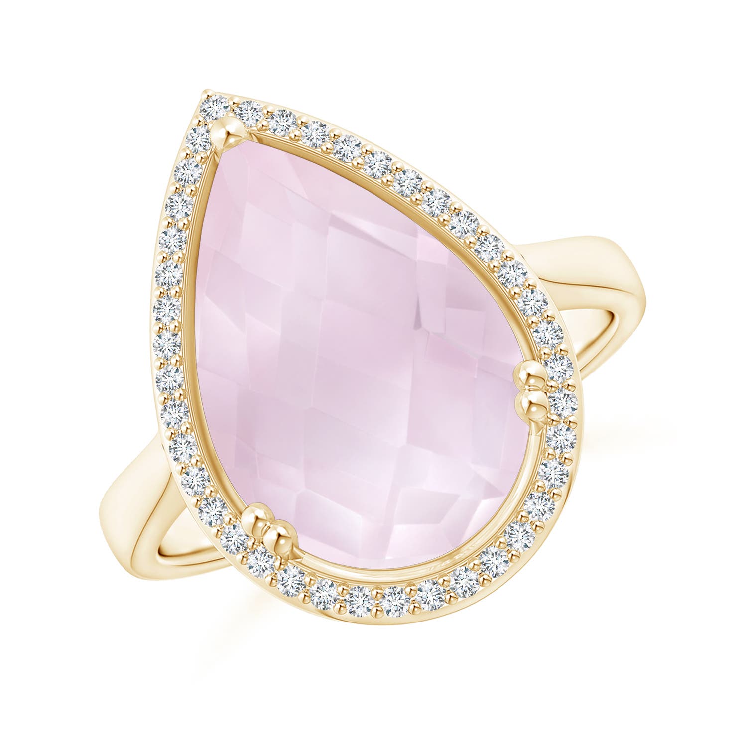 A - Rose Quartz / 5.7 CT / 14 KT Yellow Gold