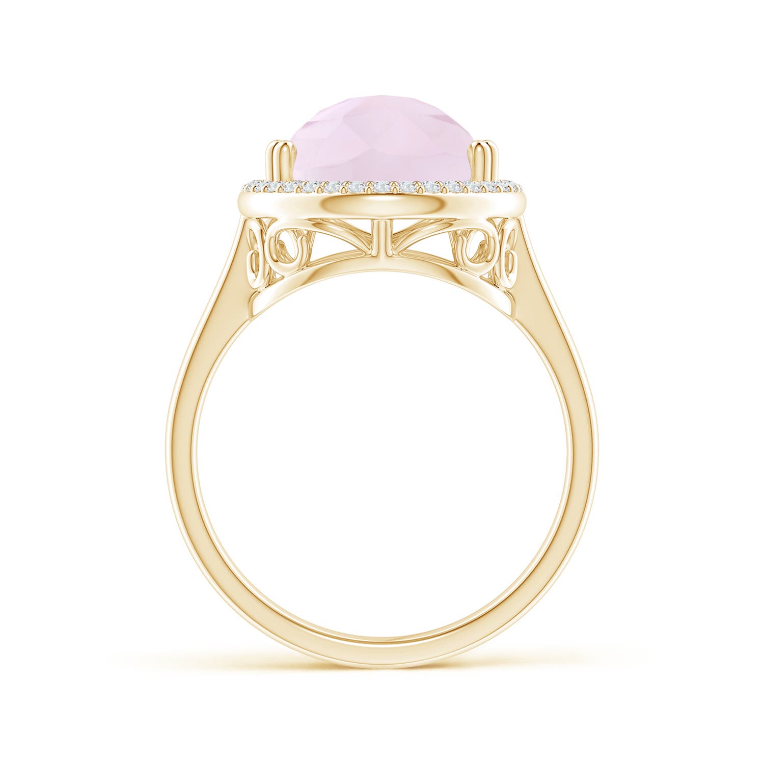 A - Rose Quartz / 5.7 CT / 14 KT Yellow Gold