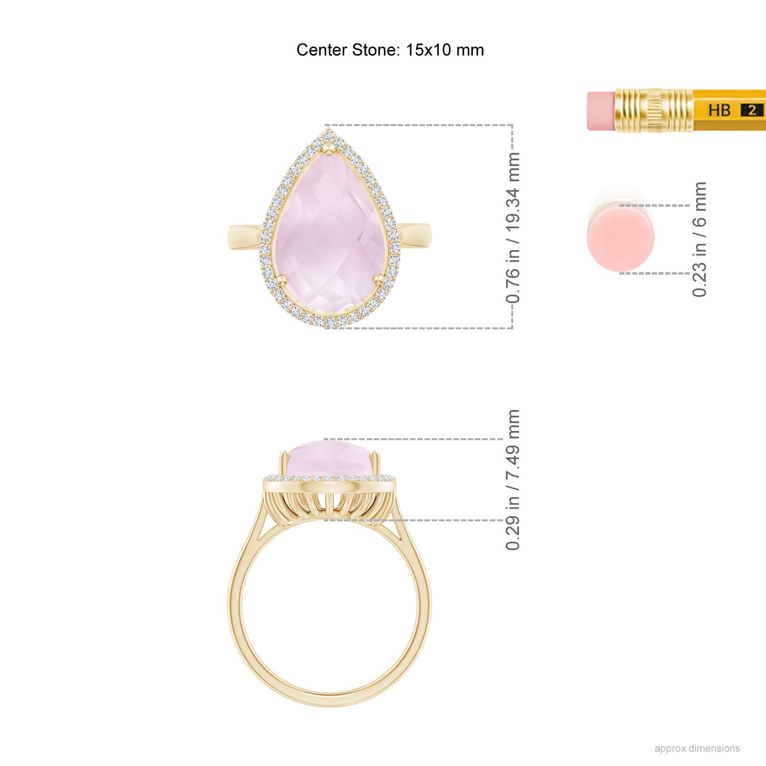 A - Rose Quartz / 5.7 CT / 14 KT Yellow Gold