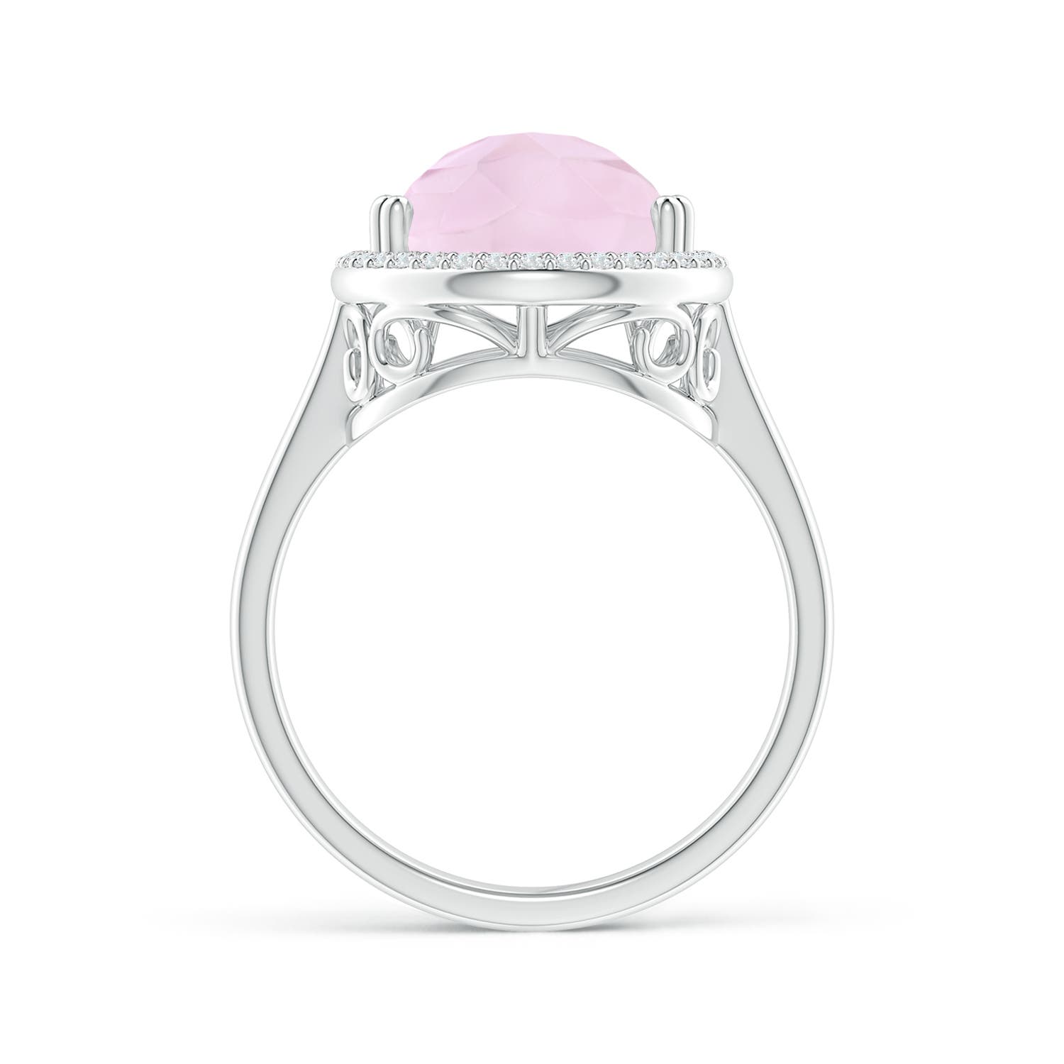 AA - Rose Quartz / 5.7 CT / 14 KT White Gold