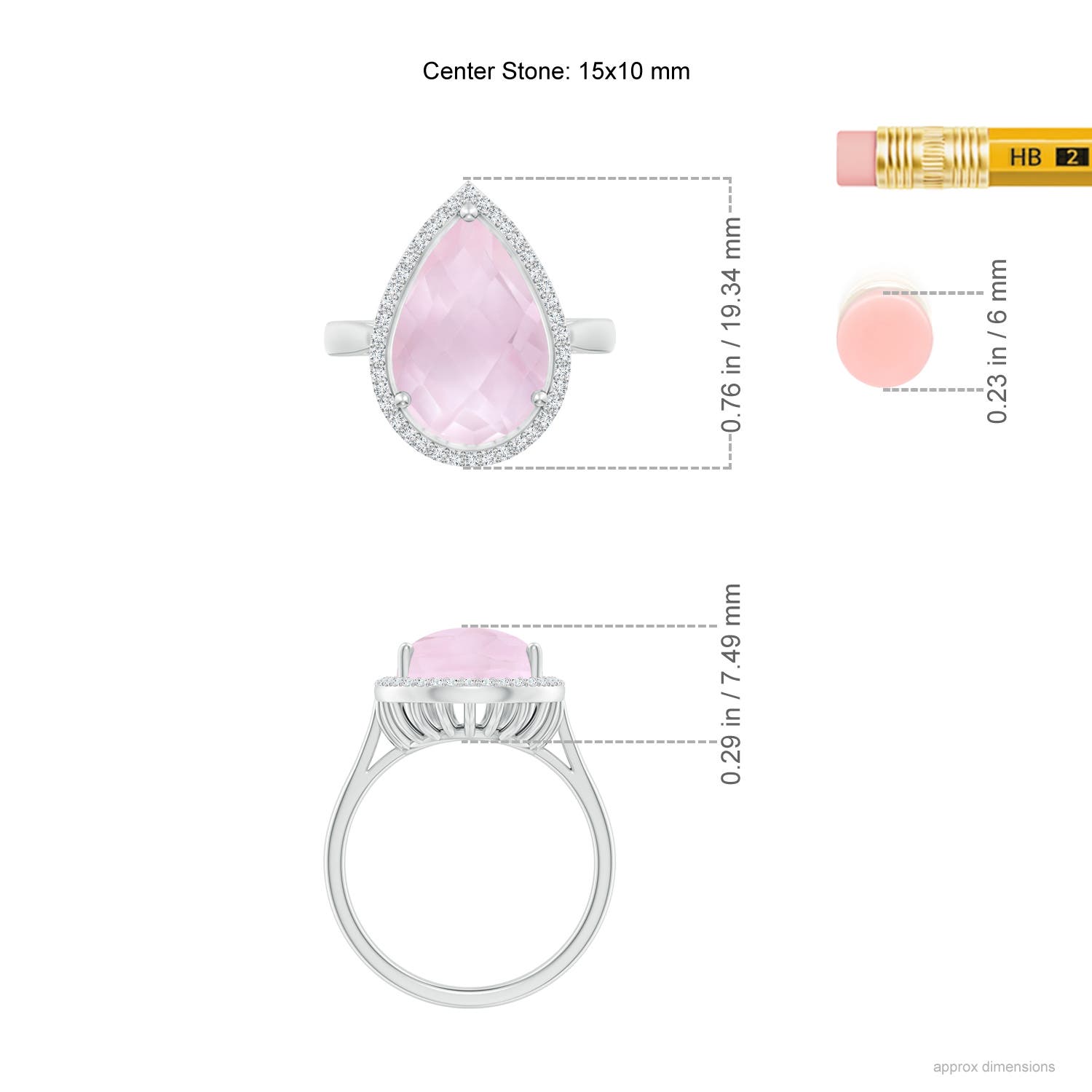 AA - Rose Quartz / 5.7 CT / 14 KT White Gold