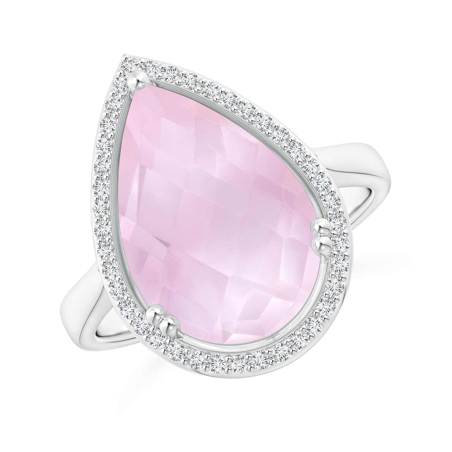 AAA - Rose Quartz / 5.7 CT / 14 KT White Gold