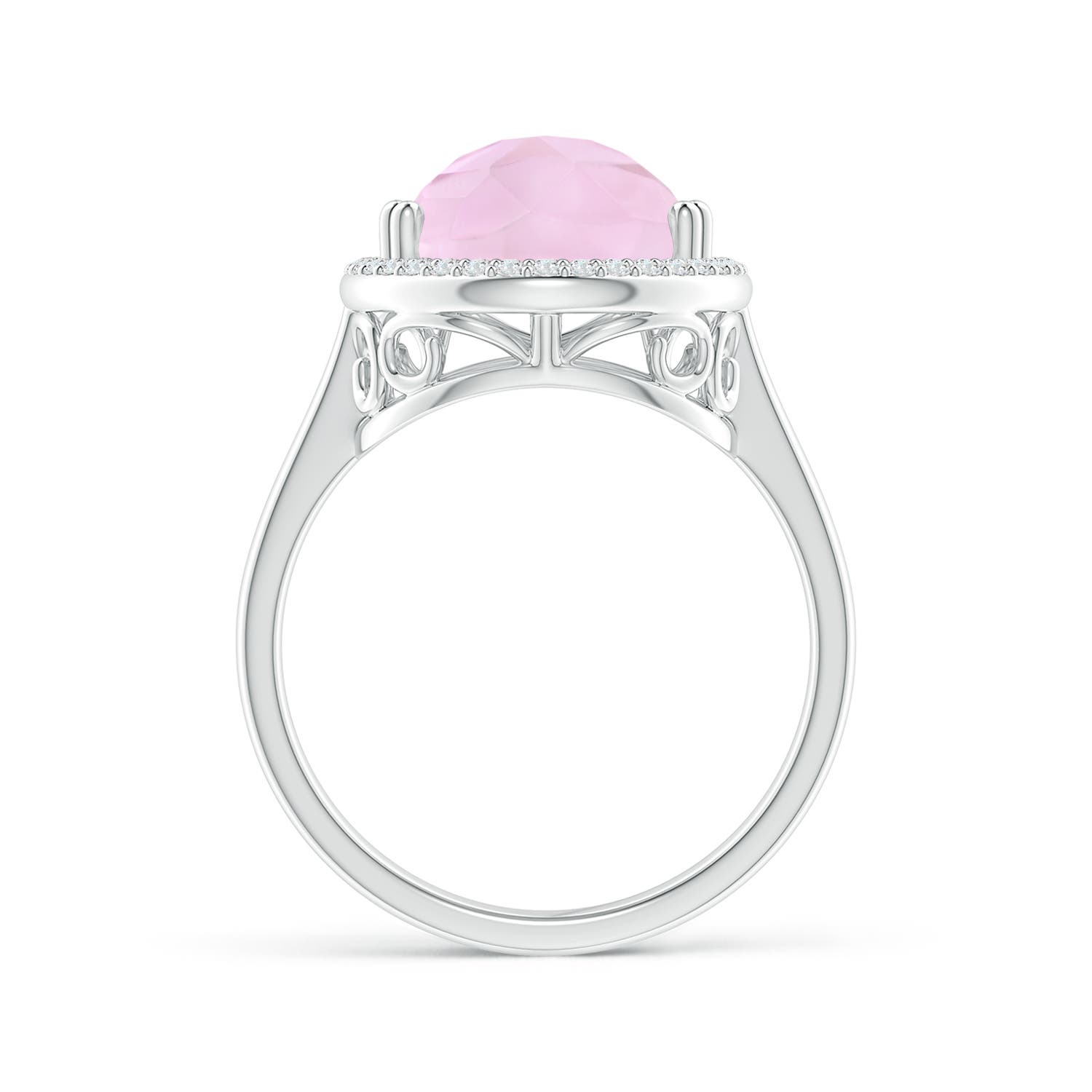 AAA - Rose Quartz / 5.7 CT / 14 KT White Gold