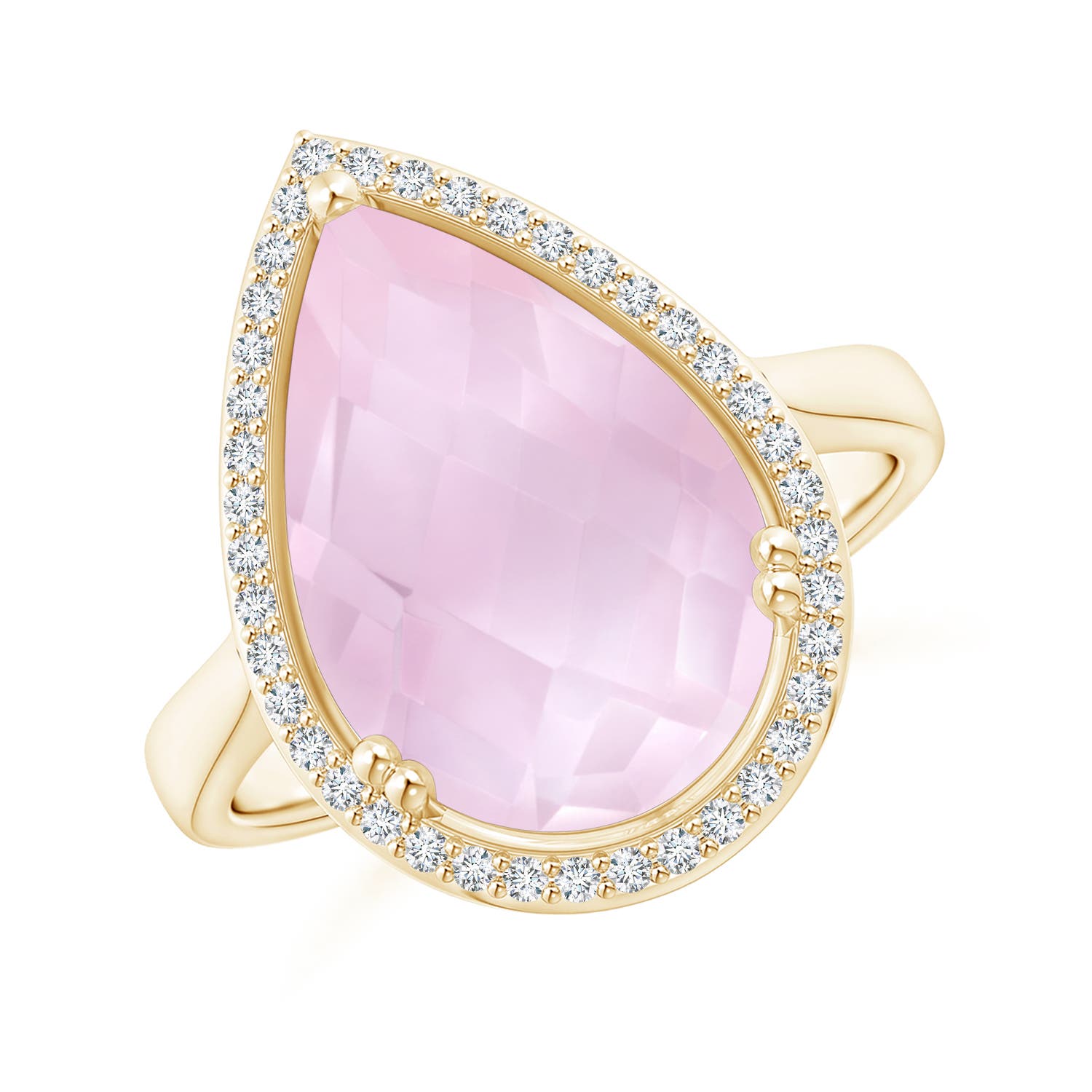 AAA - Rose Quartz / 5.7 CT / 14 KT Yellow Gold