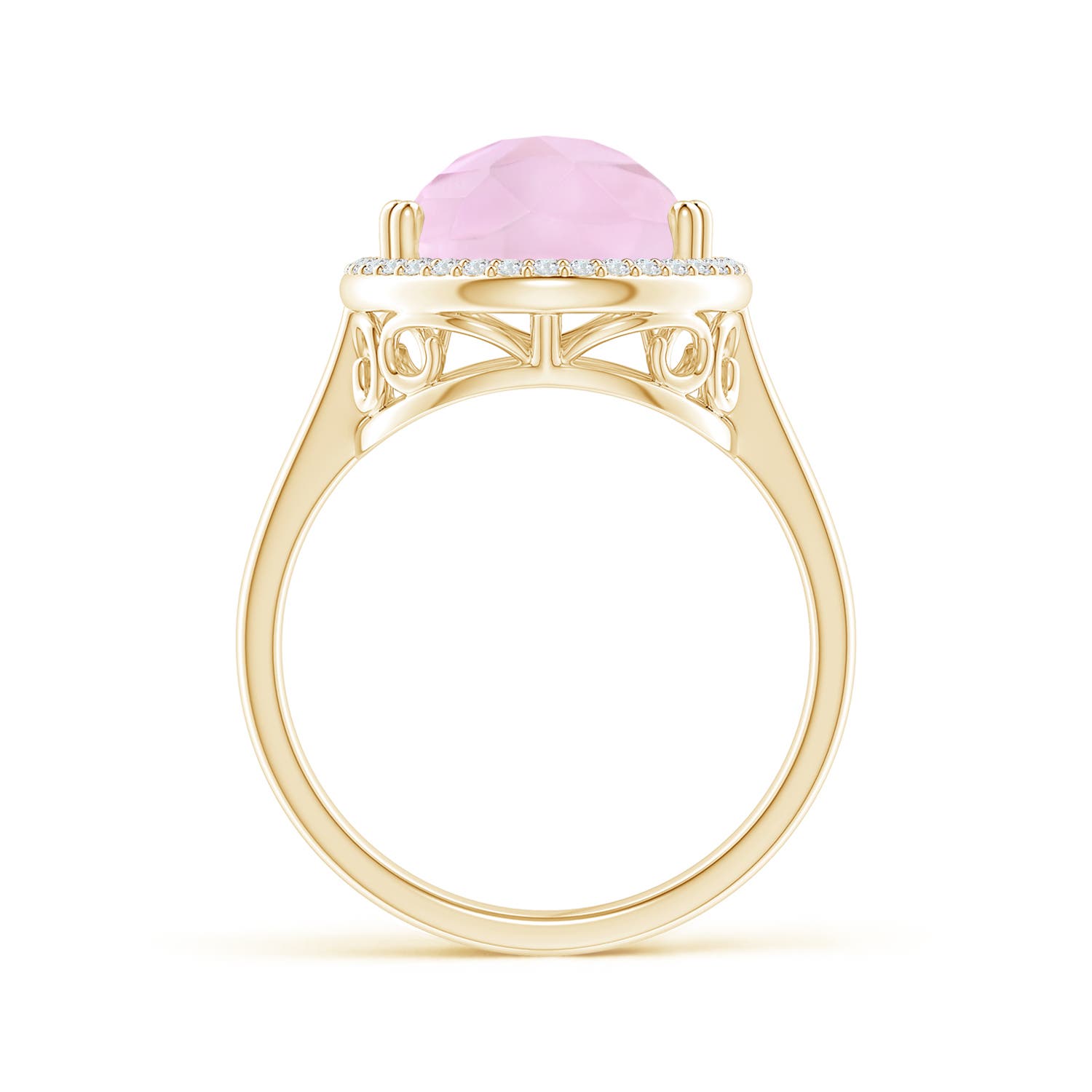 AAA - Rose Quartz / 5.7 CT / 14 KT Yellow Gold