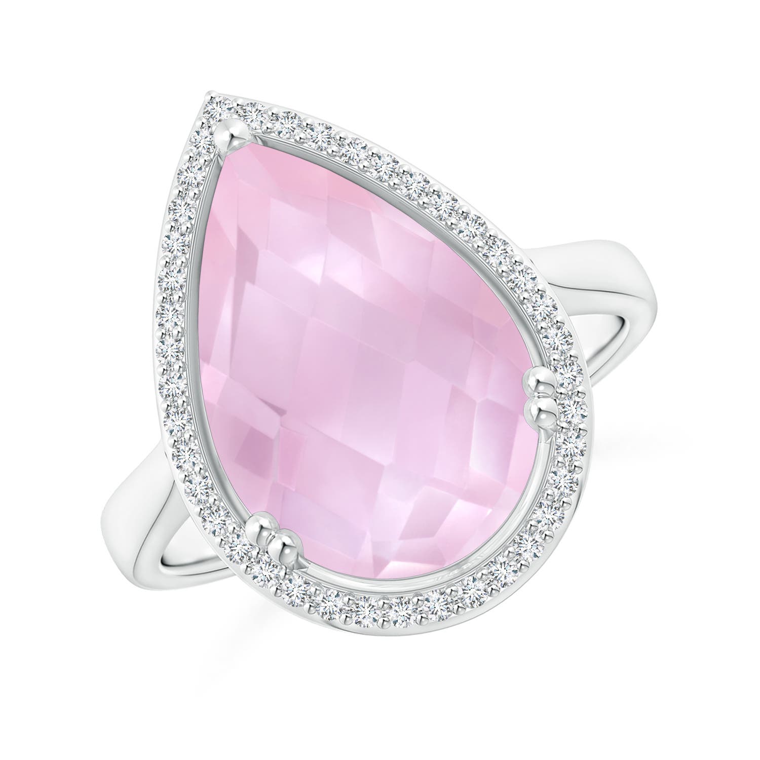 AAAA - Rose Quartz / 5.7 CT / 14 KT White Gold