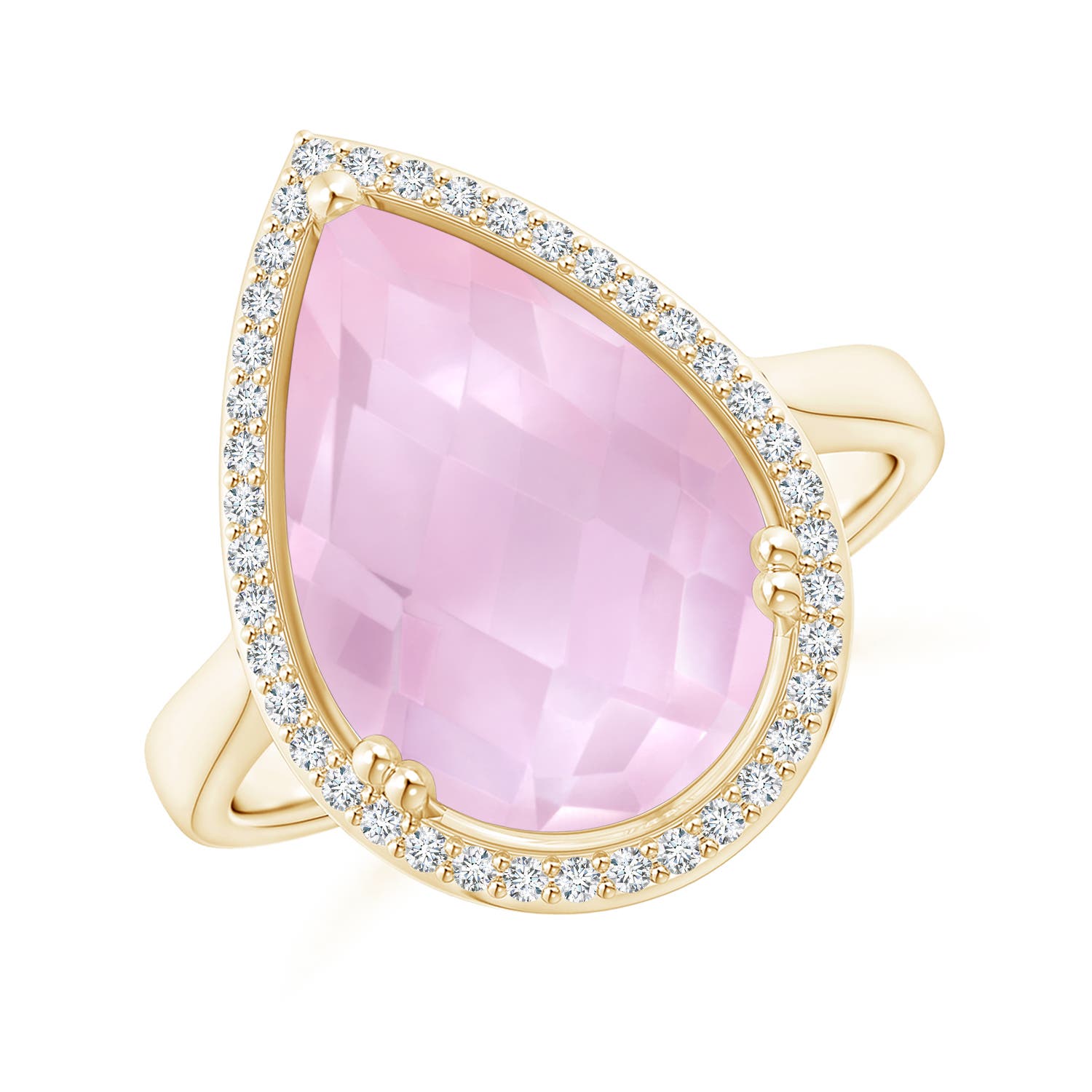 AAAA - Rose Quartz / 5.7 CT / 14 KT Yellow Gold