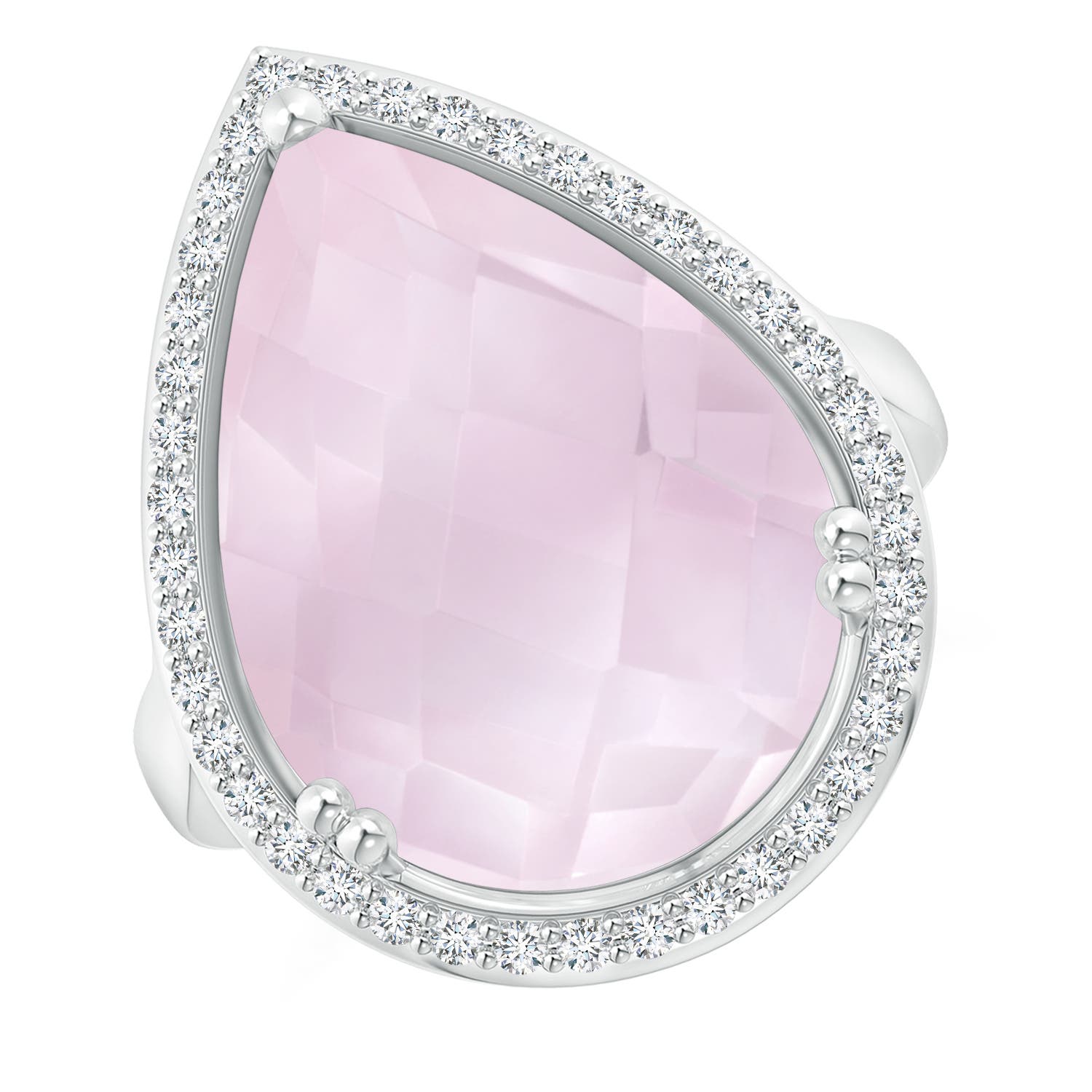 A - Rose Quartz / 10.32 CT / 14 KT White Gold