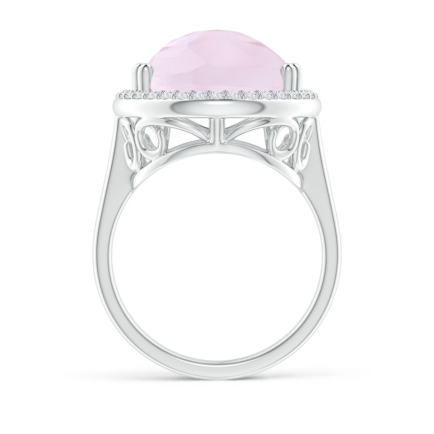 A - Rose Quartz / 10.32 CT / 14 KT White Gold