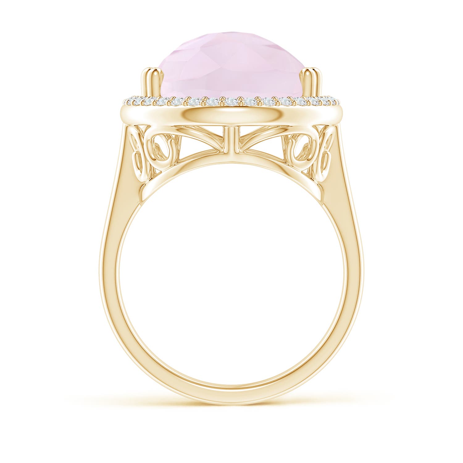 A - Rose Quartz / 10.32 CT / 14 KT Yellow Gold