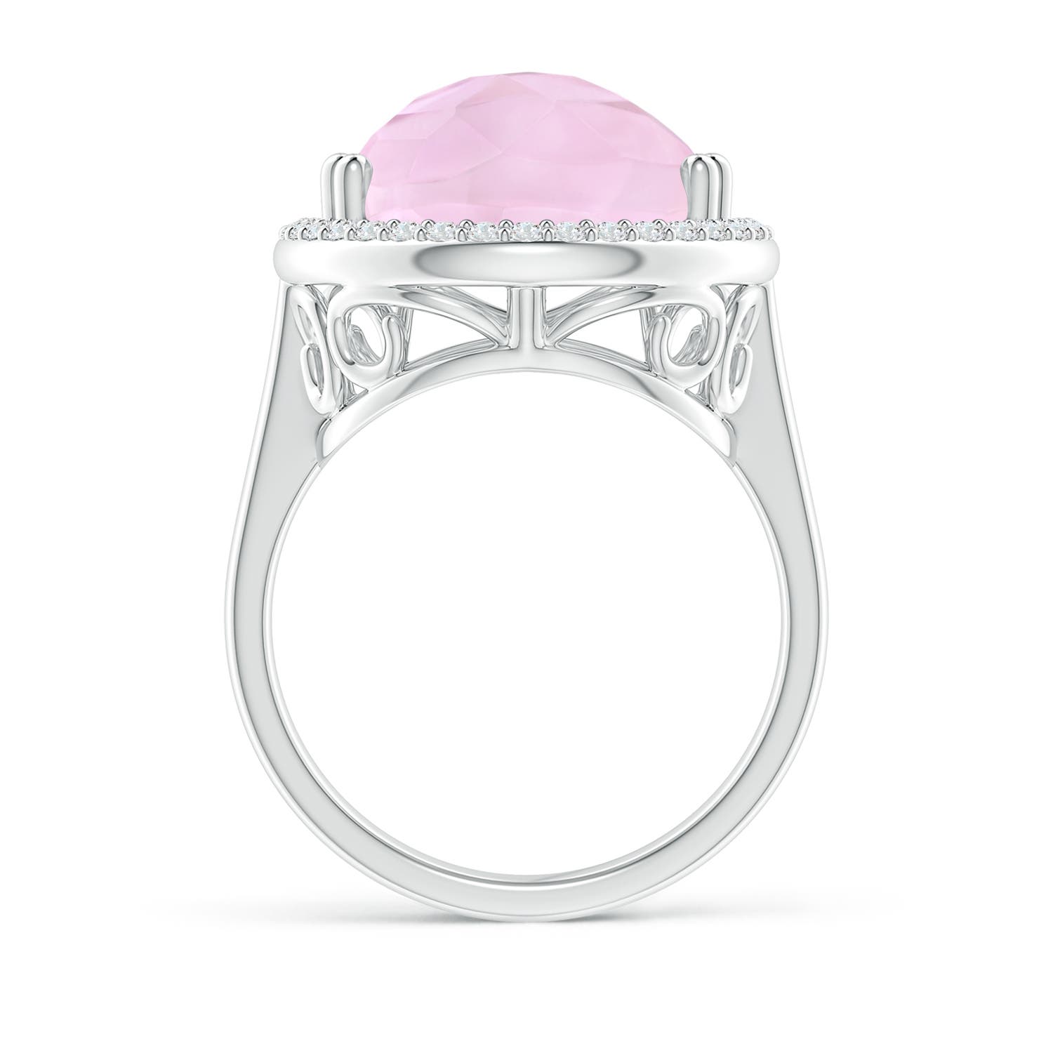 AAA - Rose Quartz / 10.32 CT / 14 KT White Gold