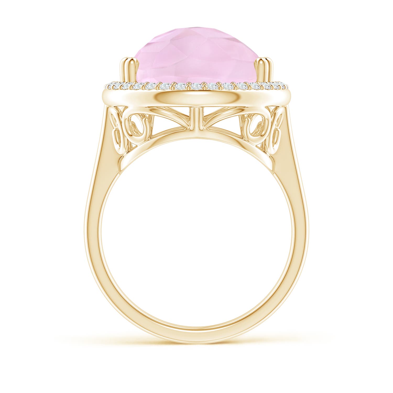 AAA - Rose Quartz / 10.32 CT / 14 KT Yellow Gold