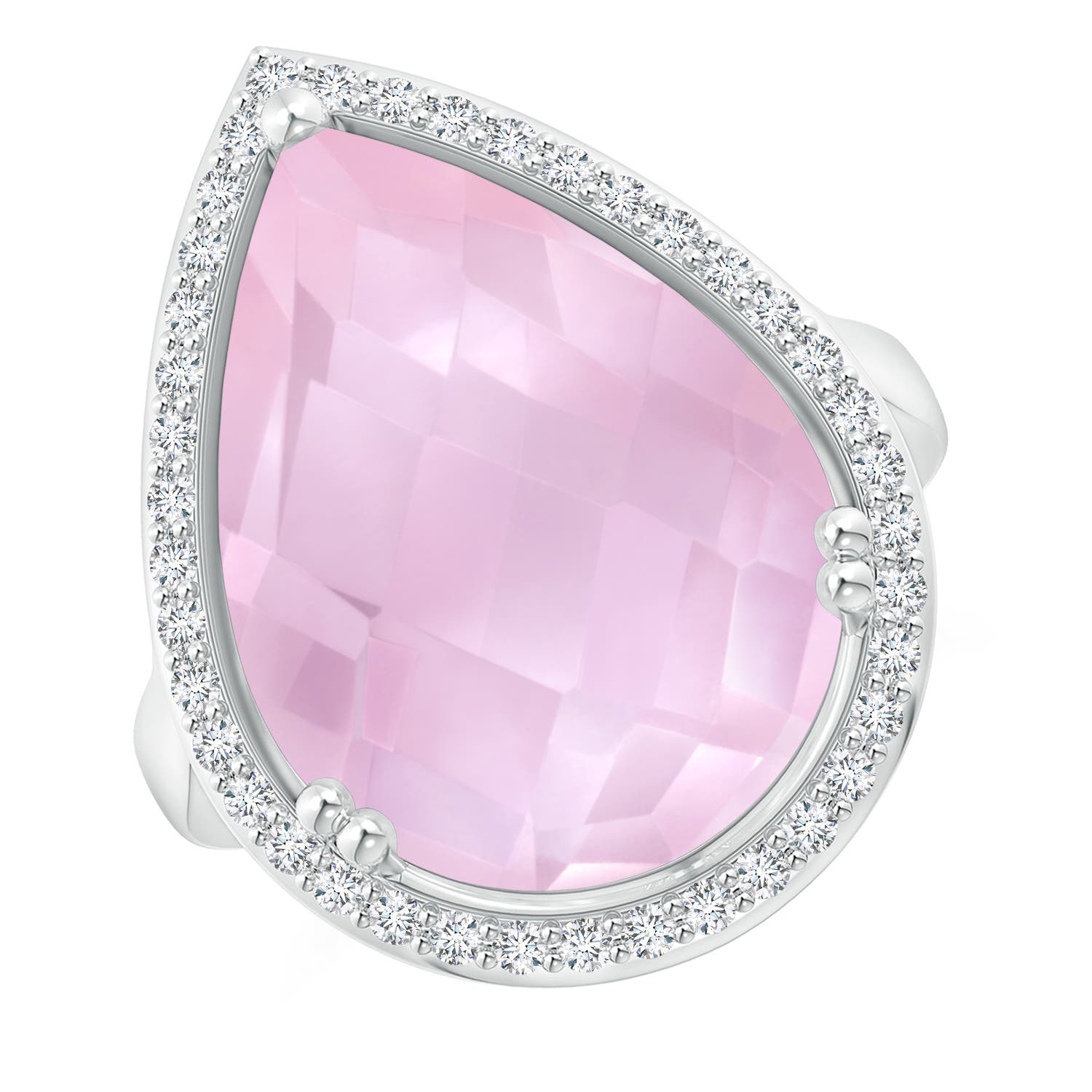 AAAA - Rose Quartz / 10.32 CT / 14 KT White Gold