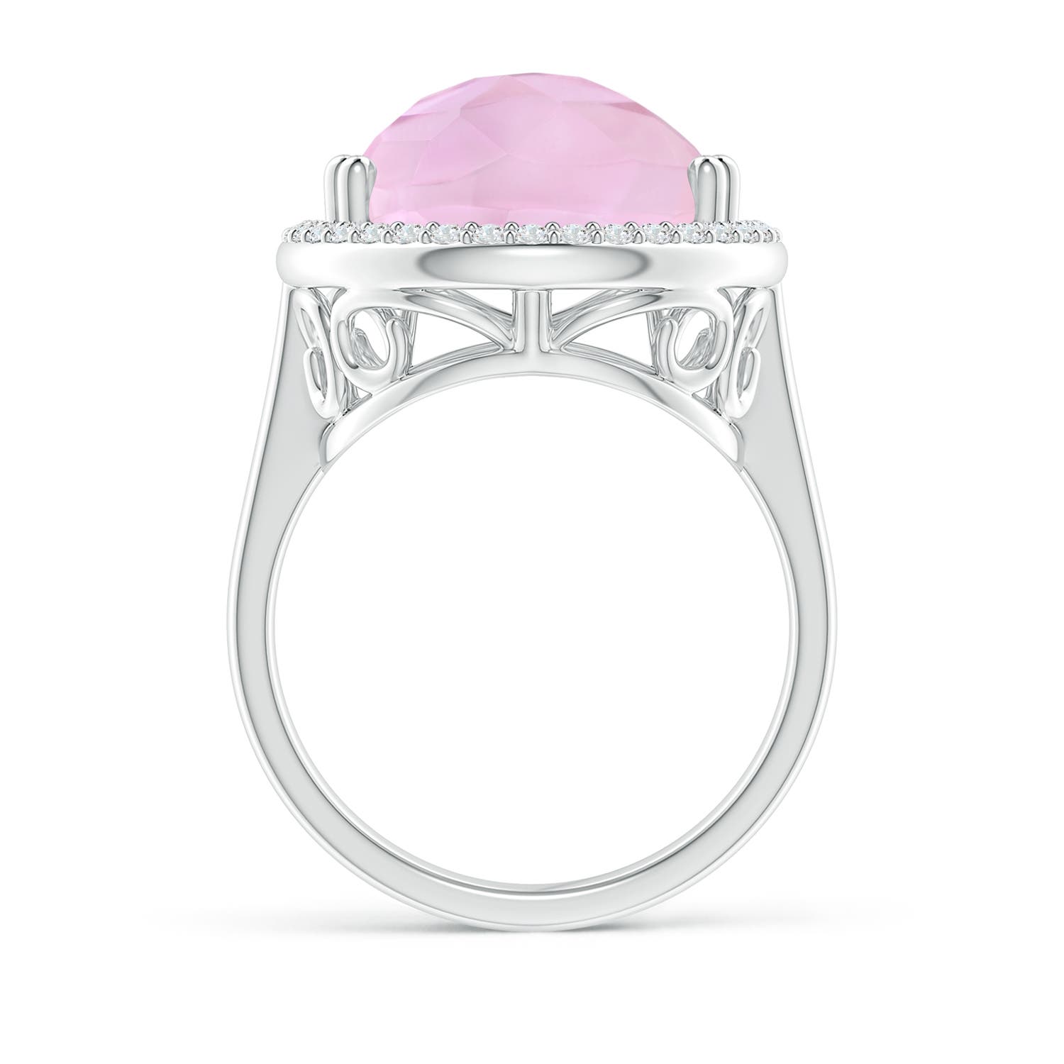 AAAA - Rose Quartz / 10.32 CT / 14 KT White Gold