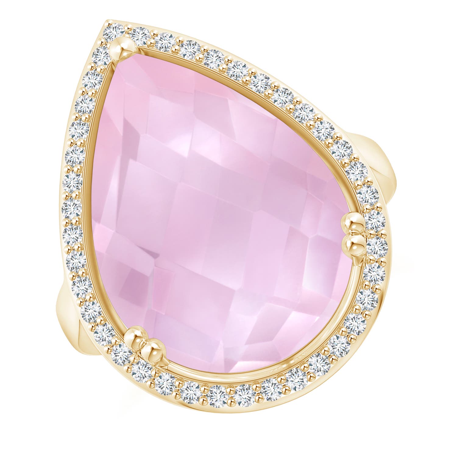 AAAA - Rose Quartz / 10.32 CT / 14 KT Yellow Gold