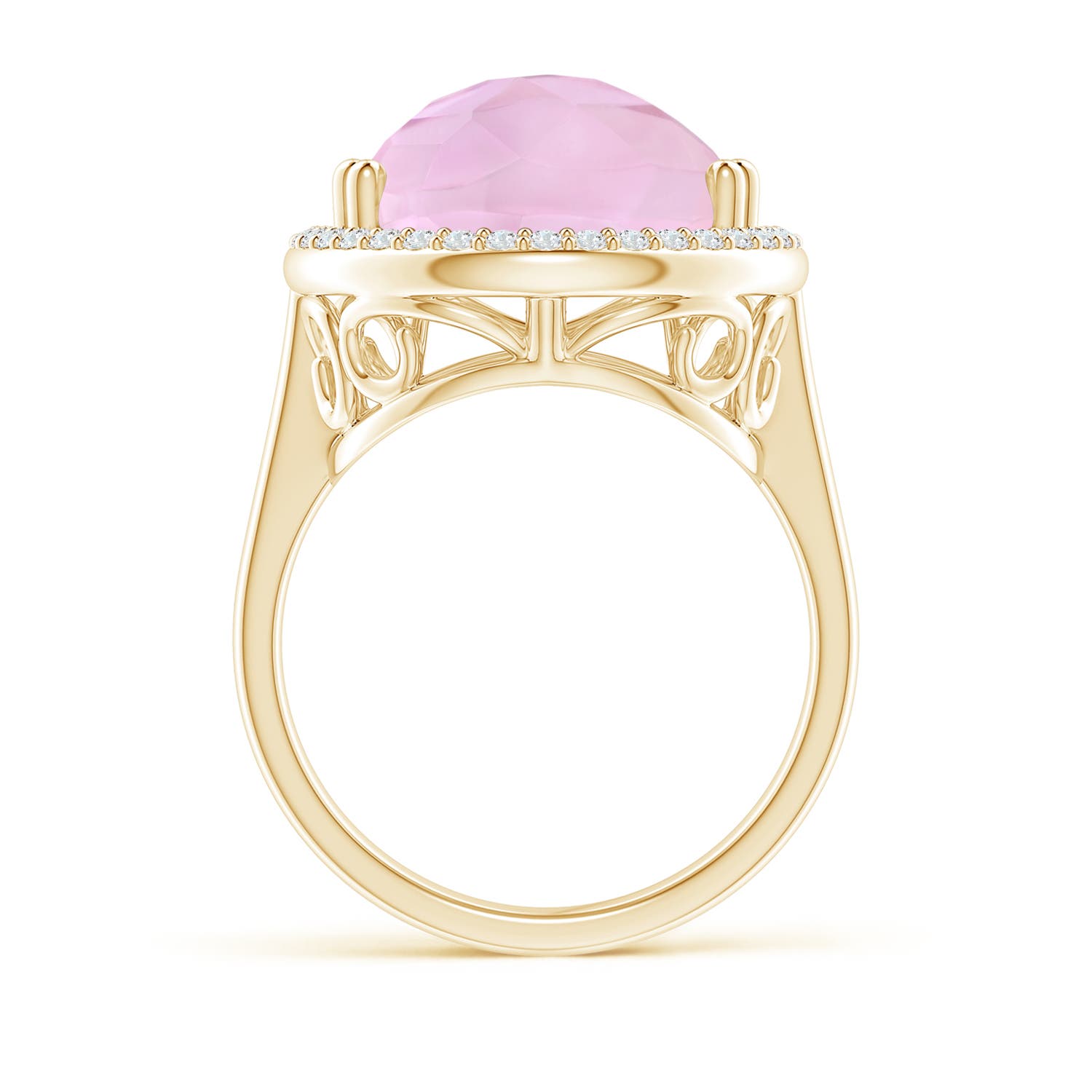 AAAA - Rose Quartz / 10.32 CT / 14 KT Yellow Gold