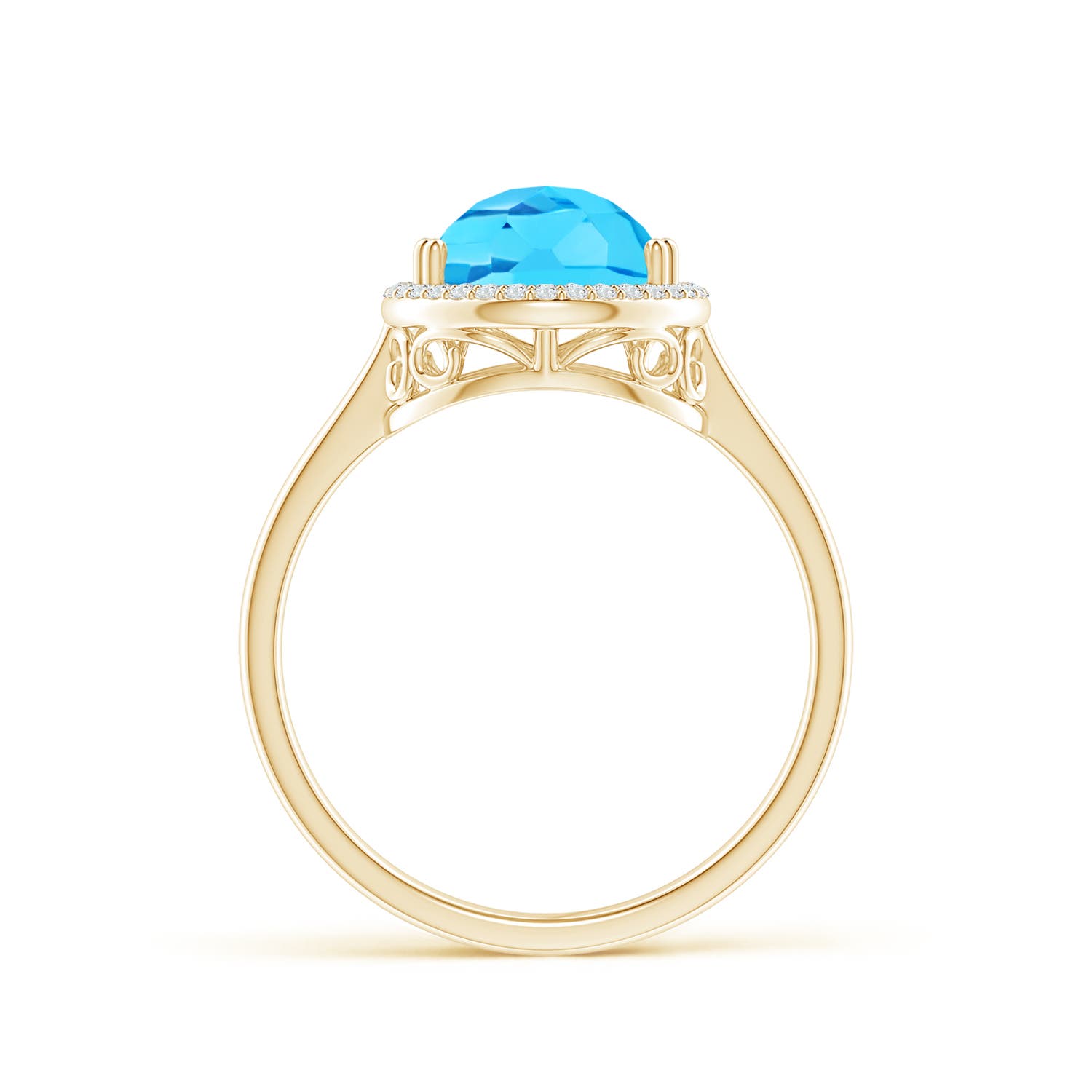 A - Swiss Blue Topaz / 3.61 CT / 14 KT Yellow Gold