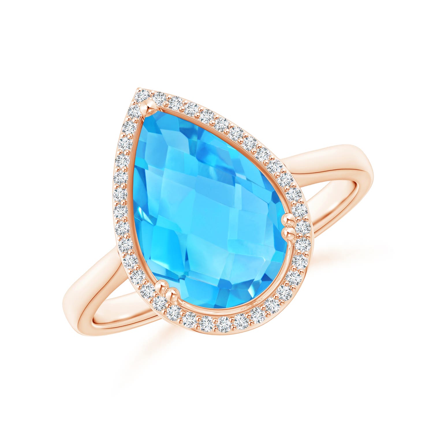 AA - Swiss Blue Topaz / 3.61 CT / 14 KT Rose Gold