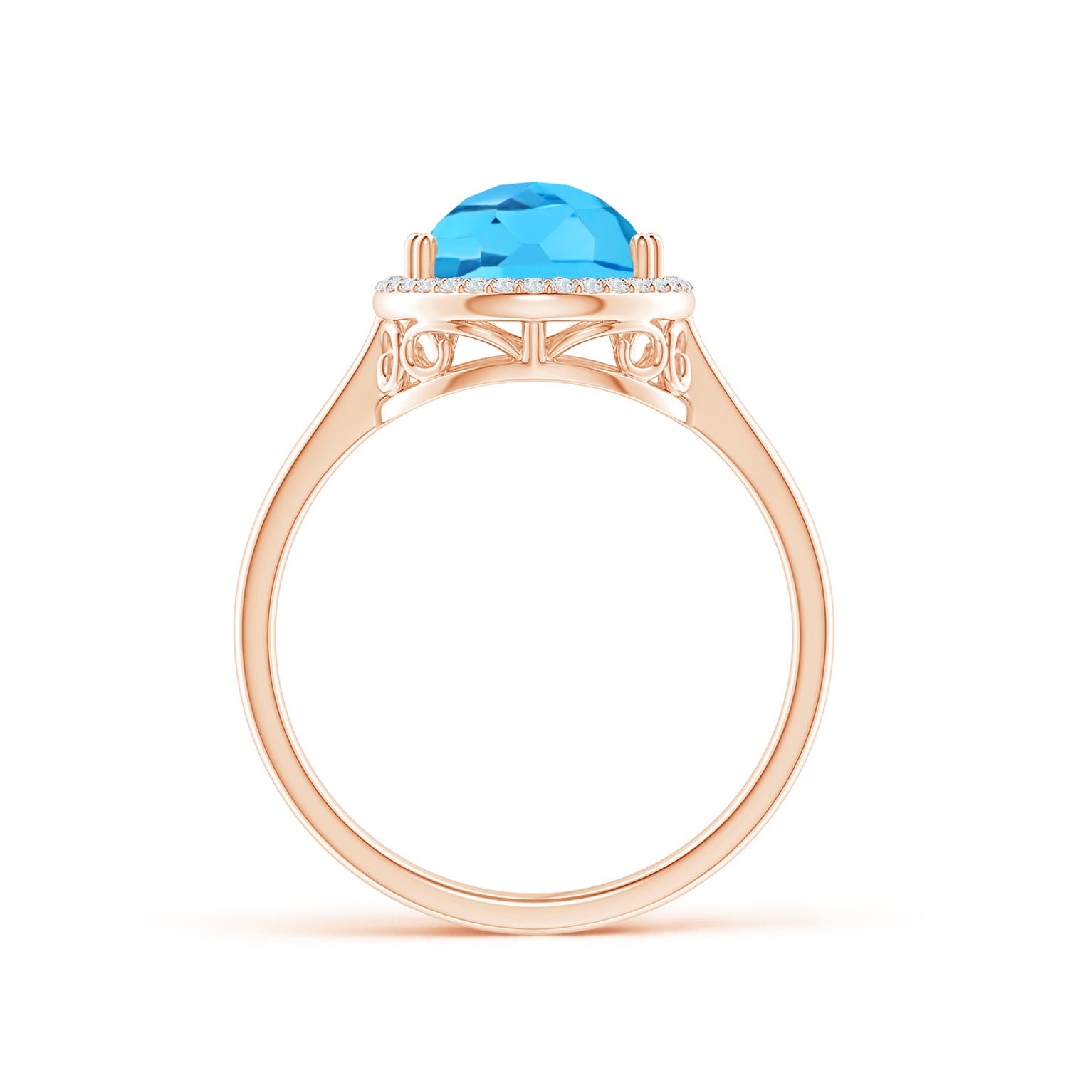 AA - Swiss Blue Topaz / 3.61 CT / 14 KT Rose Gold