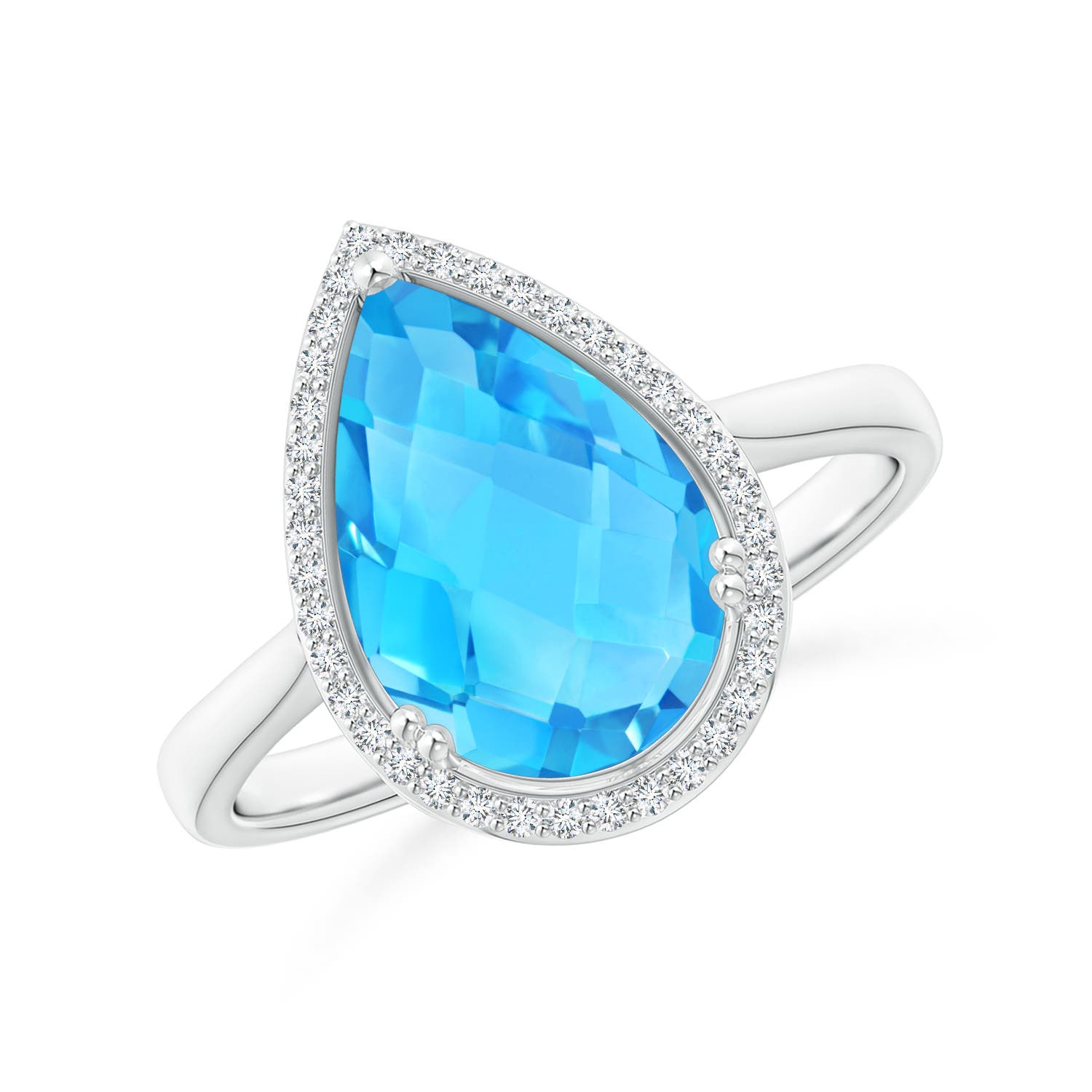 AA - Swiss Blue Topaz / 3.61 CT / 14 KT White Gold