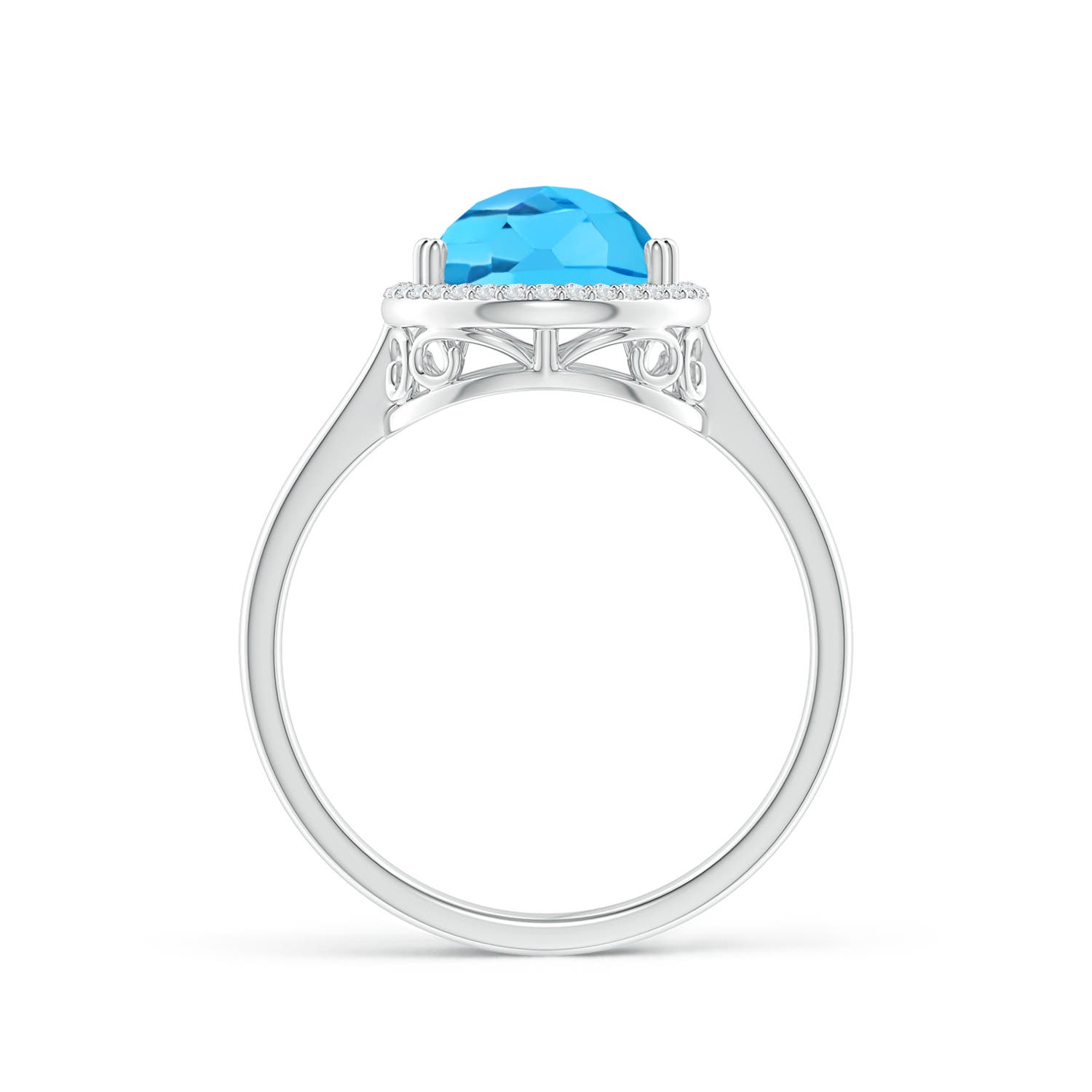 AA - Swiss Blue Topaz / 3.61 CT / 14 KT White Gold