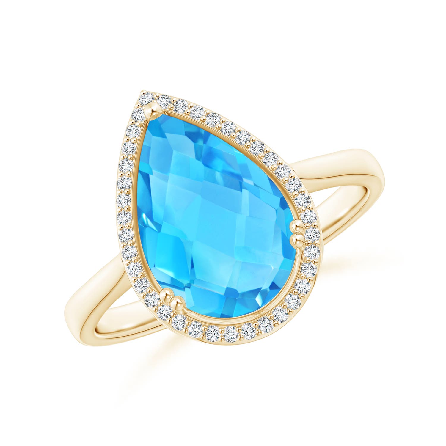 AA - Swiss Blue Topaz / 3.61 CT / 14 KT Yellow Gold