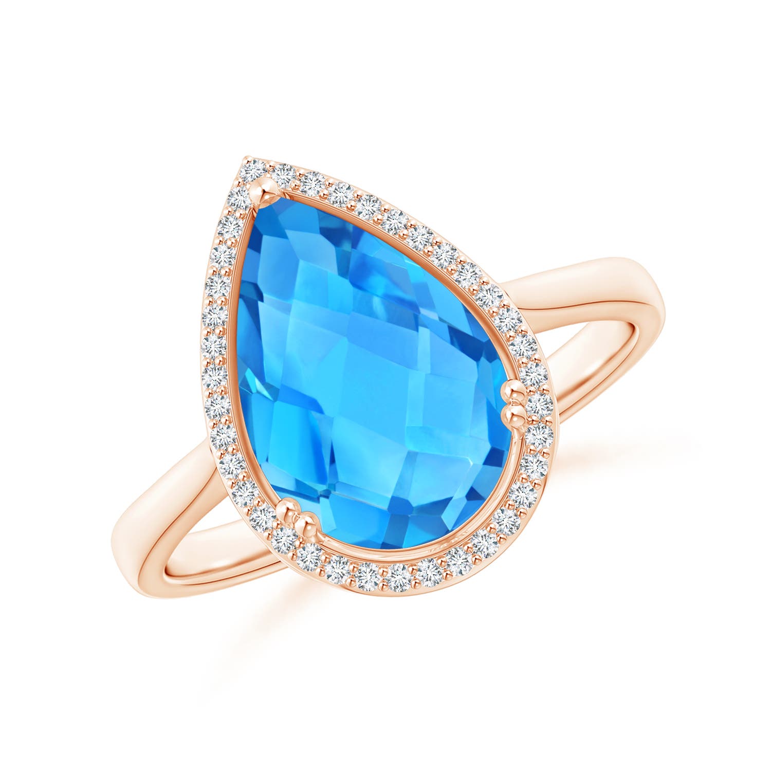 AAA - Swiss Blue Topaz / 3.61 CT / 14 KT Rose Gold