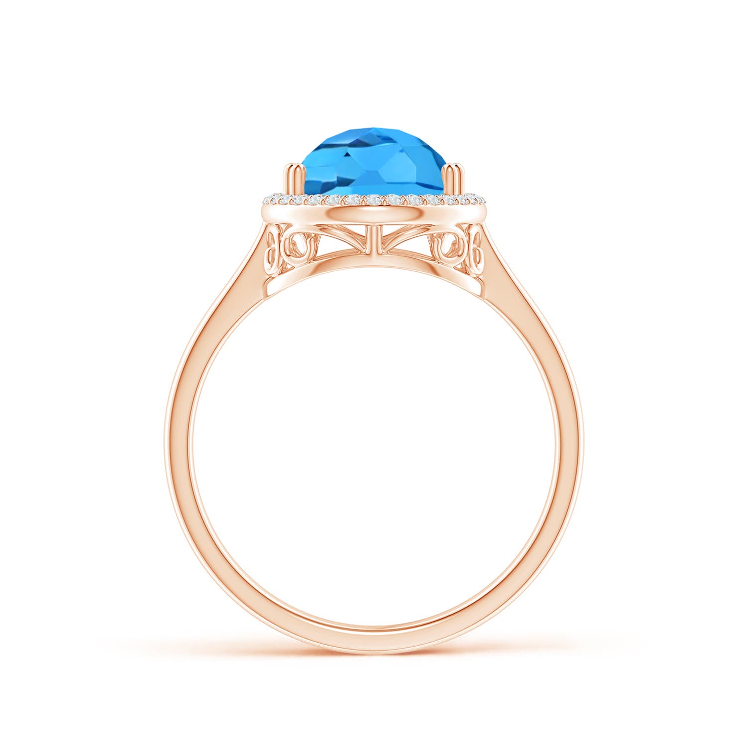 AAA - Swiss Blue Topaz / 3.61 CT / 14 KT Rose Gold