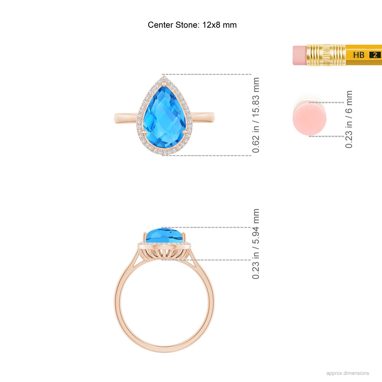 AAA - Swiss Blue Topaz / 3.61 CT / 14 KT Rose Gold