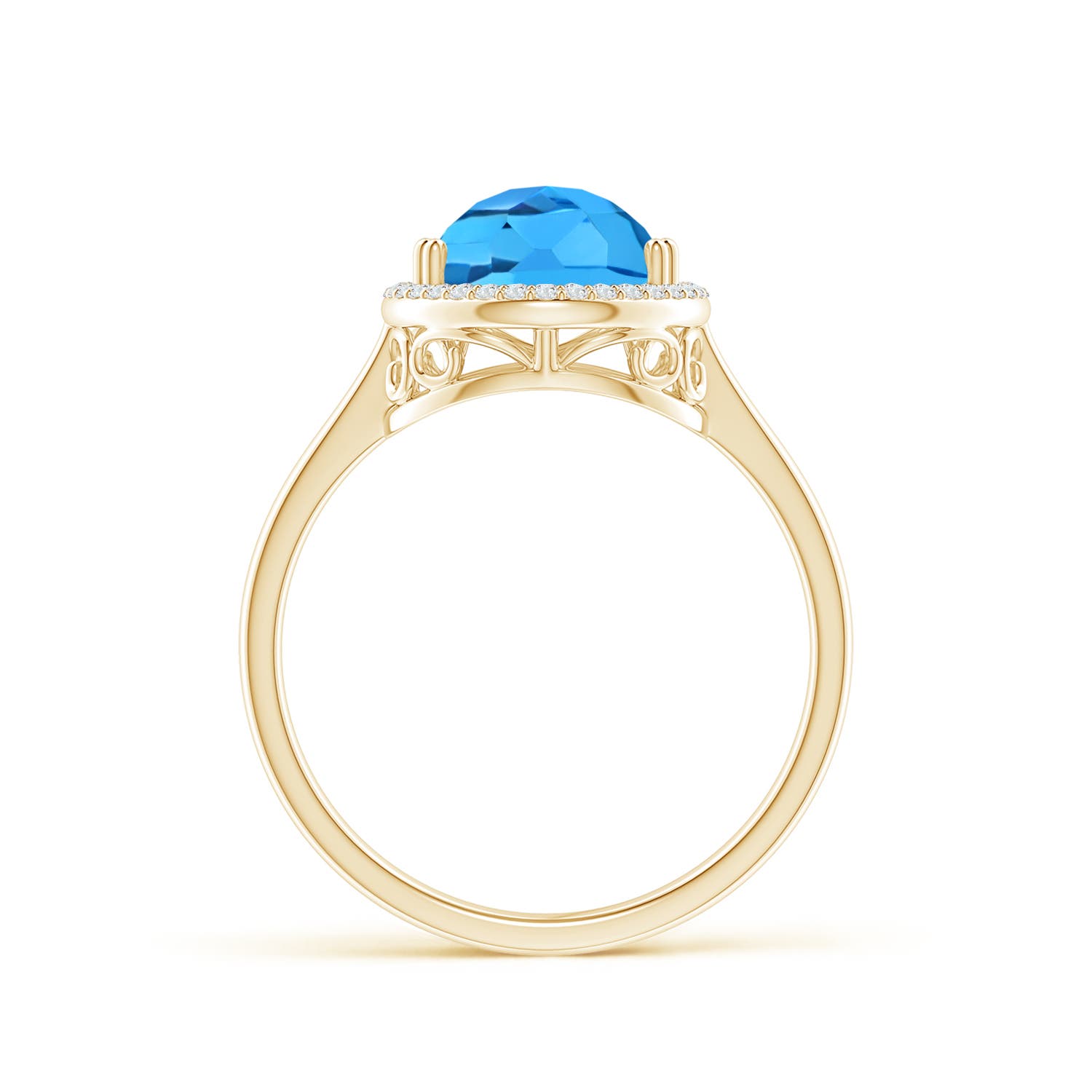 AAA - Swiss Blue Topaz / 3.61 CT / 14 KT Yellow Gold