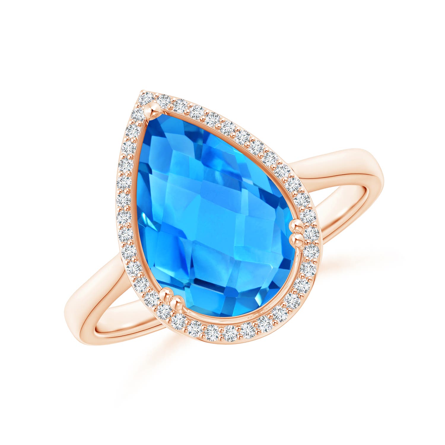 AAAA - Swiss Blue Topaz / 3.61 CT / 14 KT Rose Gold